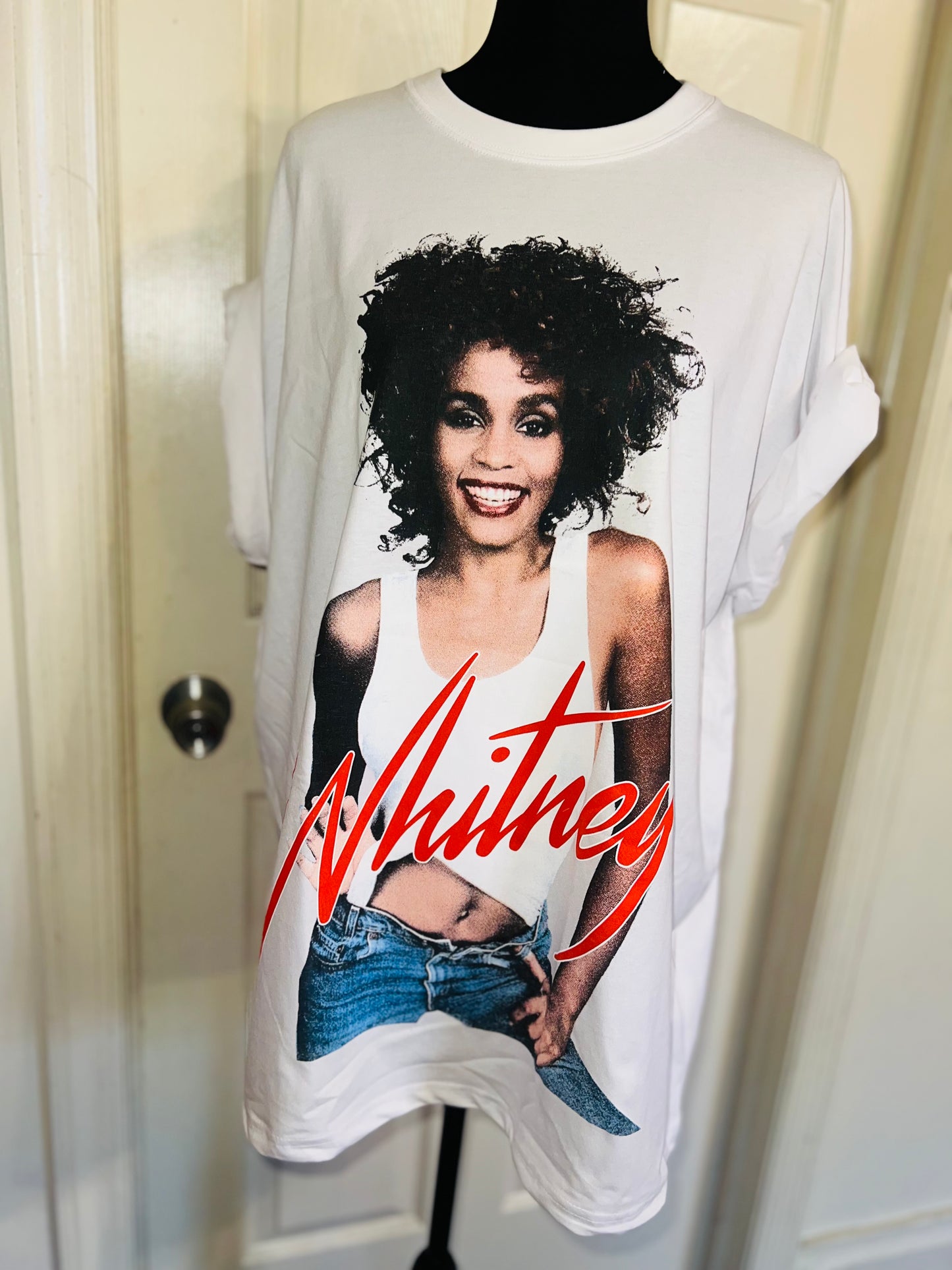 Whitney Houston Oversized Distressed Tee