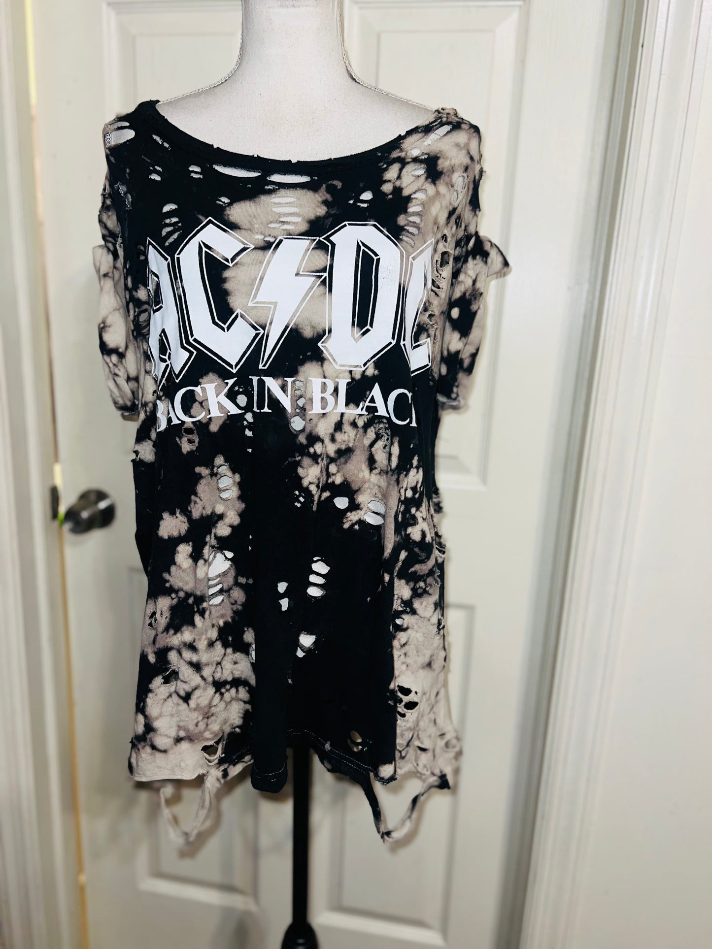 AC/DC Double Sided Oversized Distressed Tee