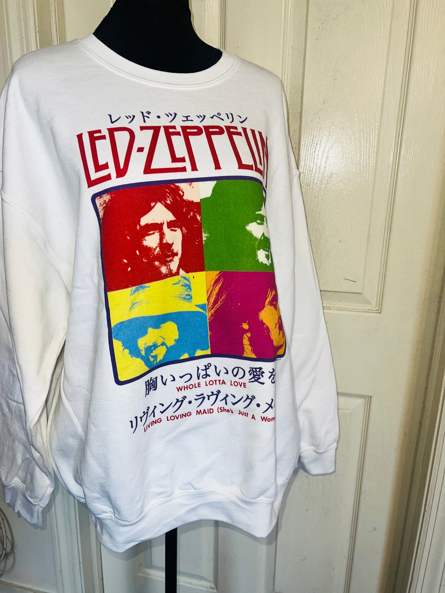 Led Zeppelin Oversized Distressed Sweatshirt