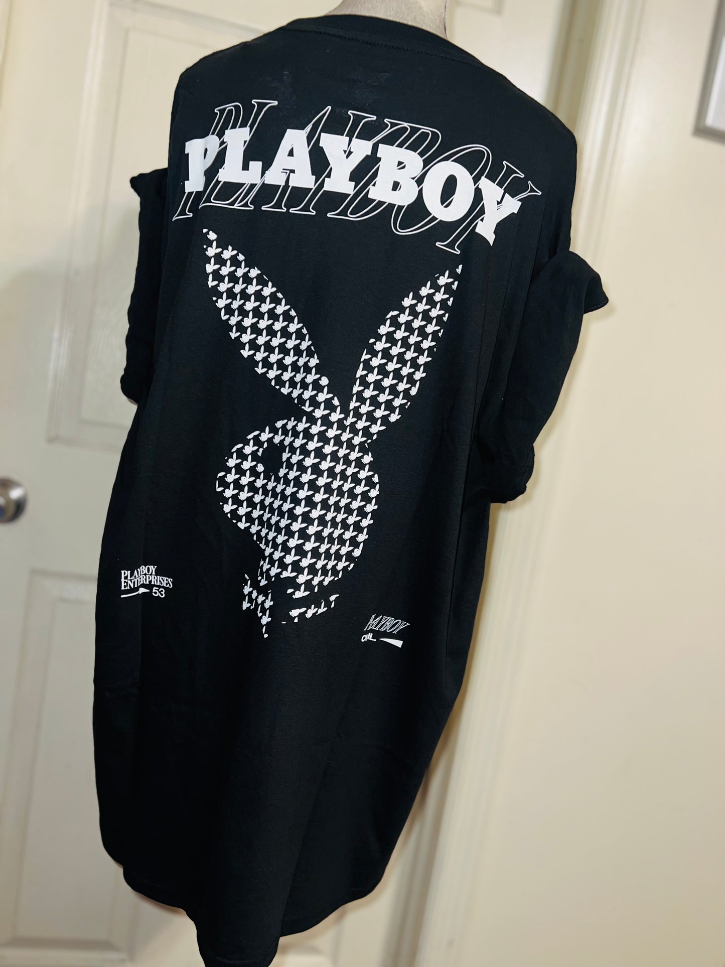 Playboy Double Sides Oversized Distressed Tee