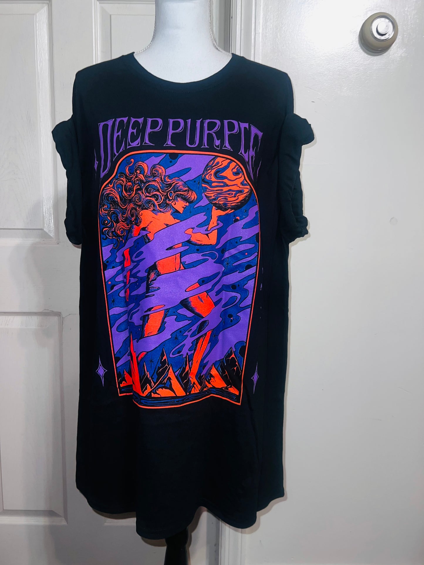 Deep Purple Oversized Distressed Tee