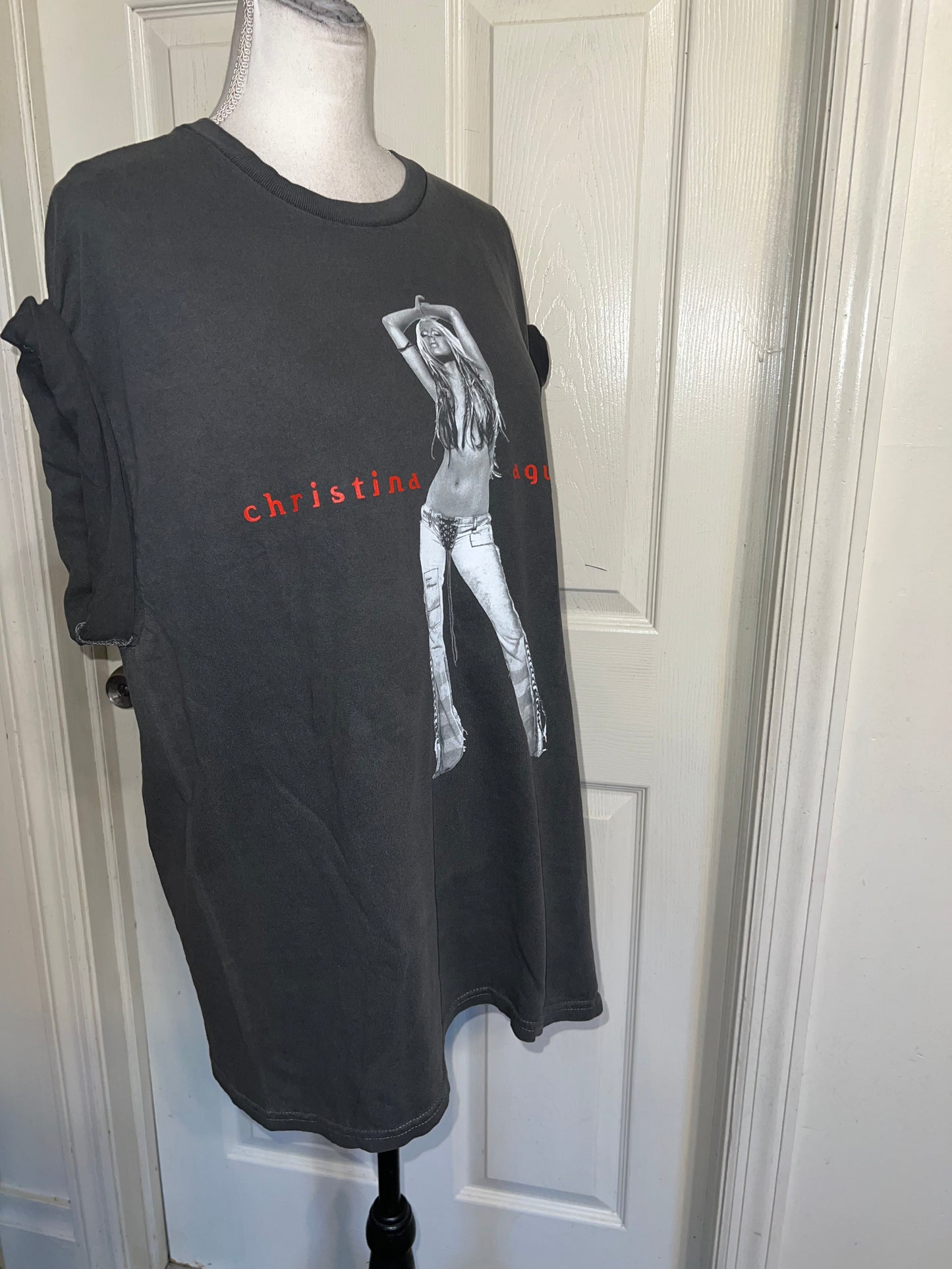 Christina Aguilera Oversized Distressed Tee