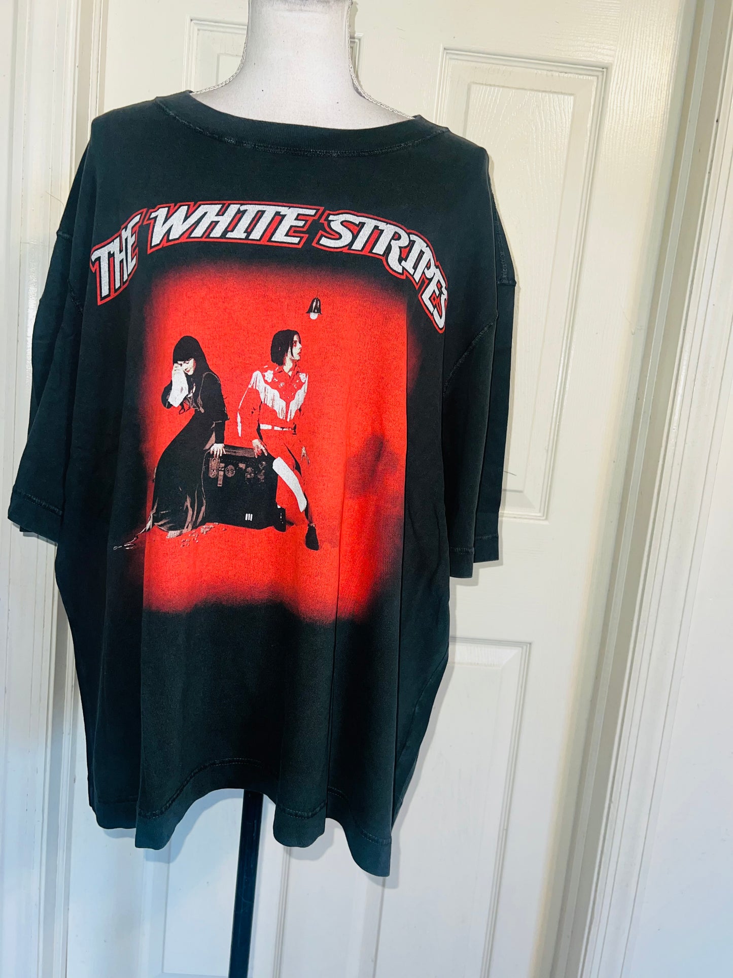The White Stripes Double Sided Oversized Distressed Tee