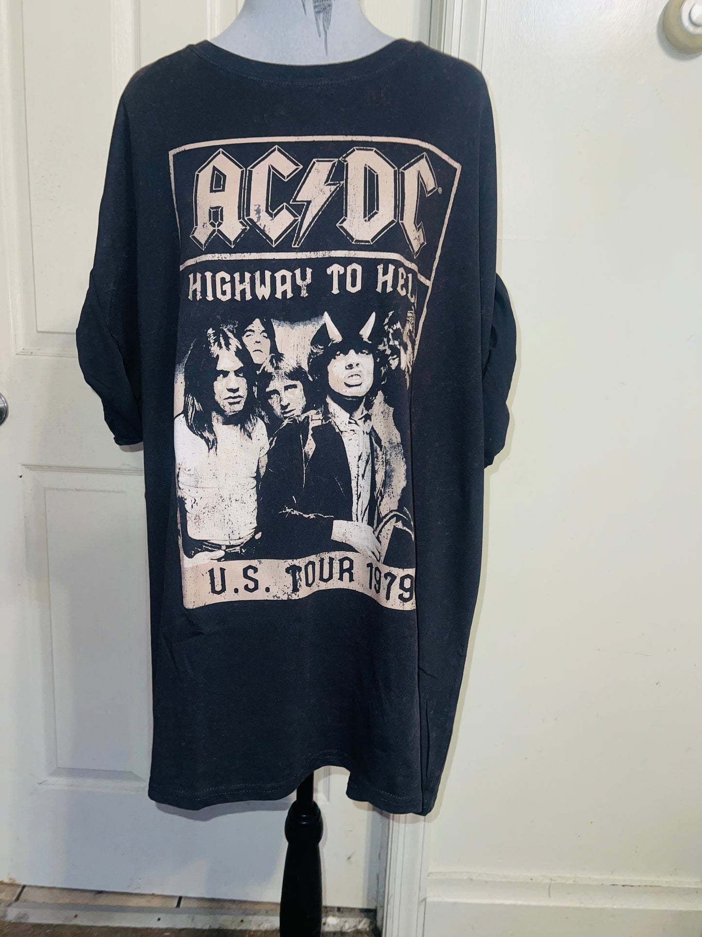 AC/DC Oversized Distressed Tee