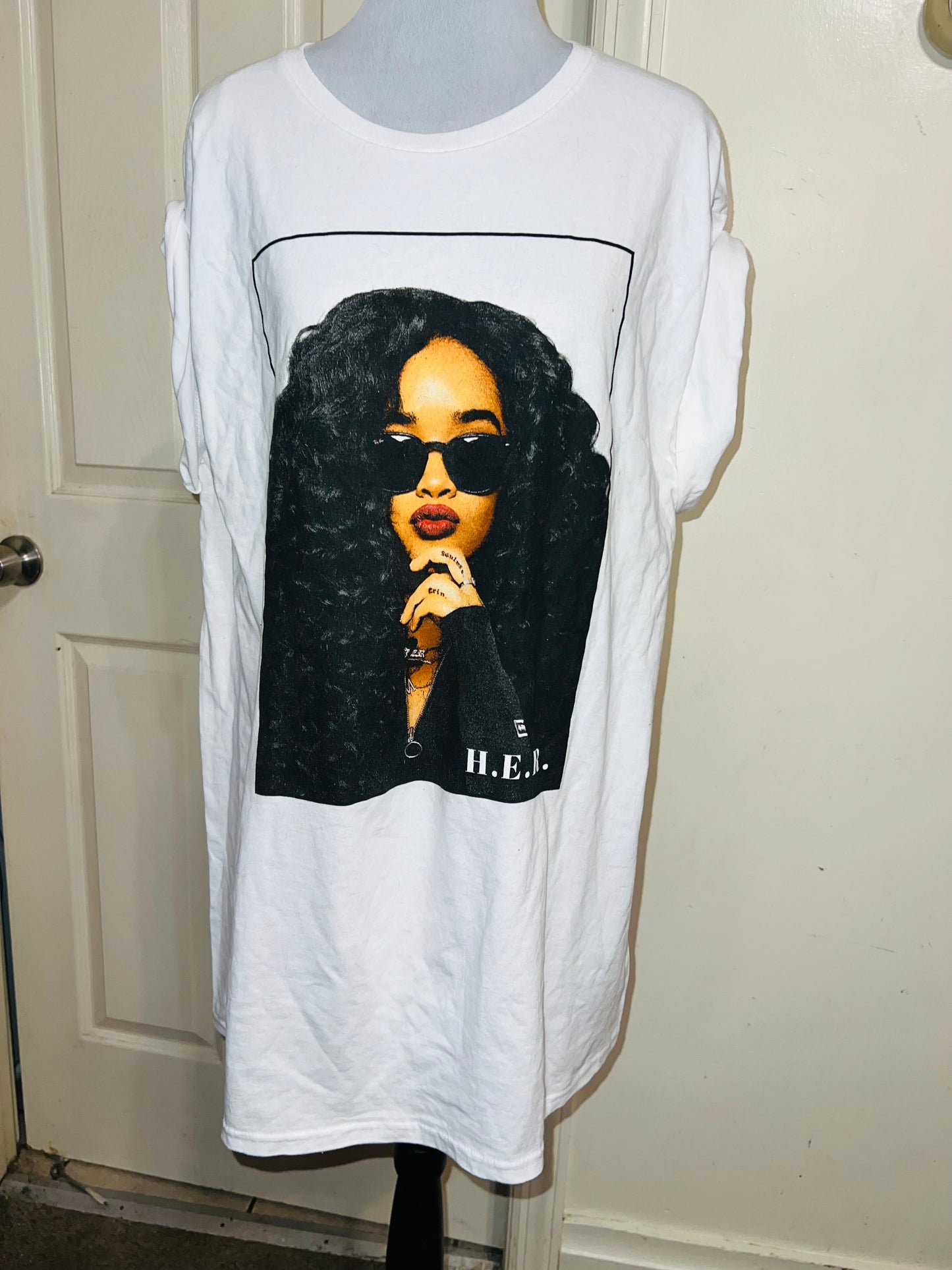 H.E.R. Oversized Distressed Tee
