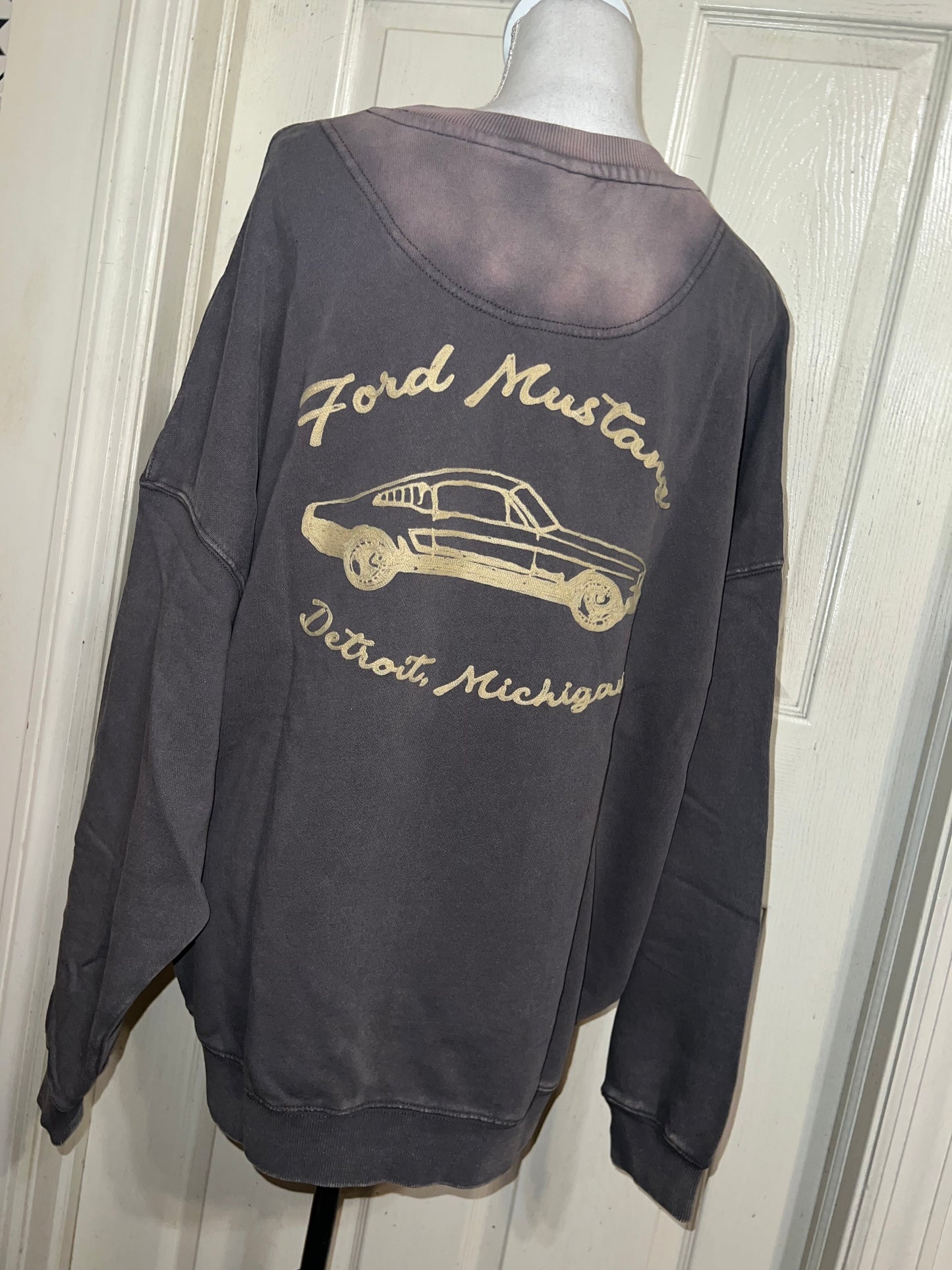 Ford Mustang Double Sided Oversized Distressed Sweatshirt