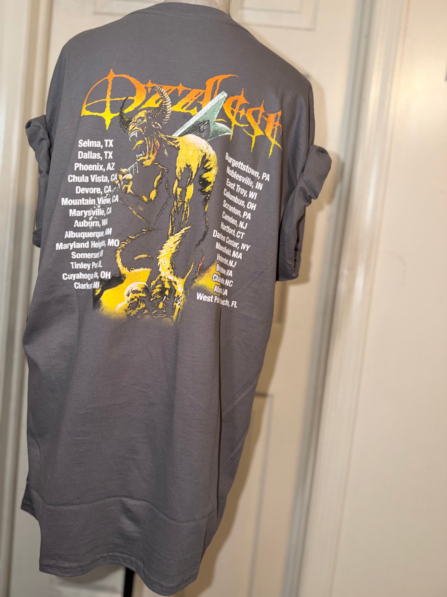 Ozzy Osbourne Ozzfest Double Sided Oversized Distressed Tee