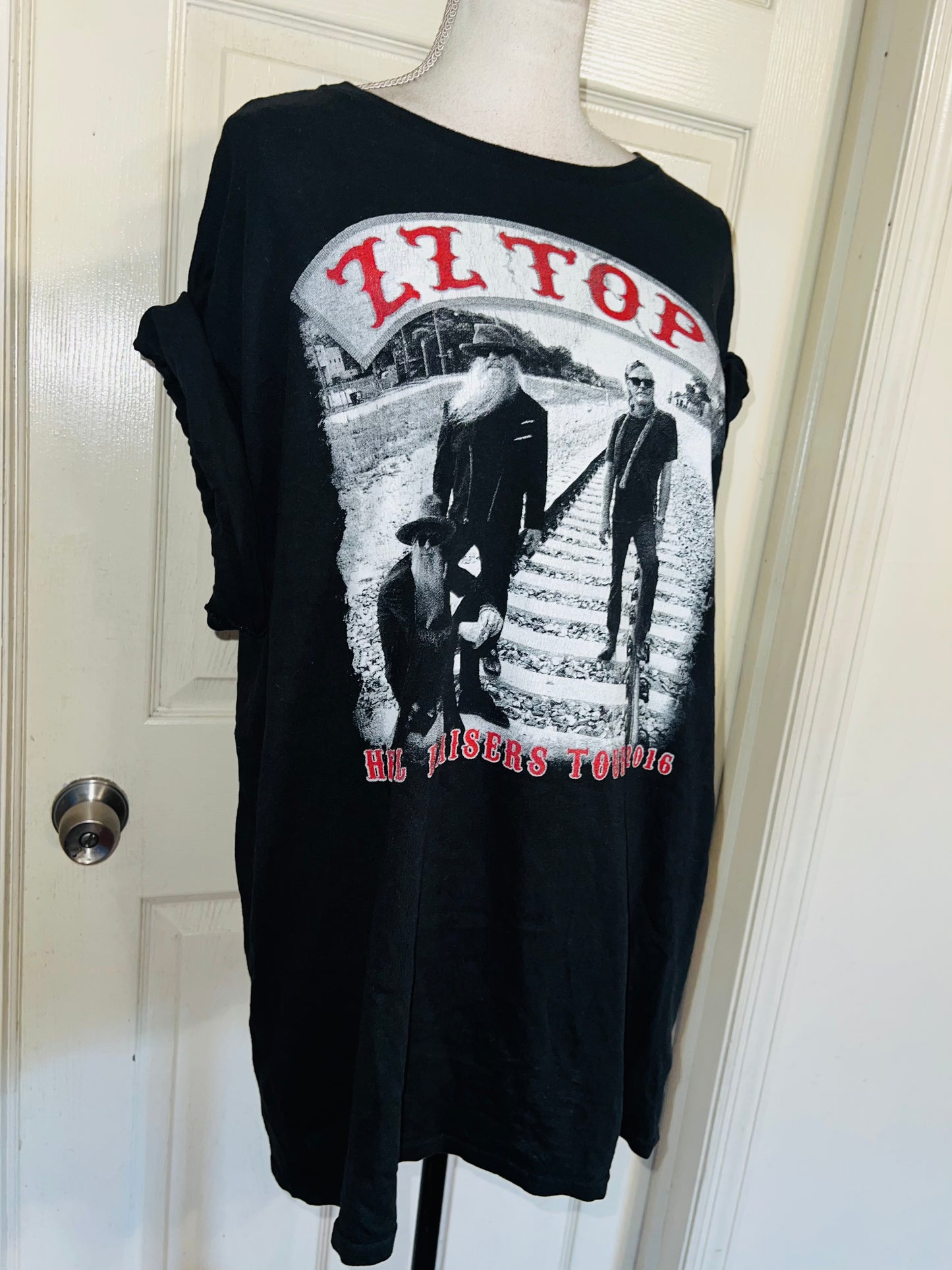 ZZ Top Double Sided Oversized Distressed Tee