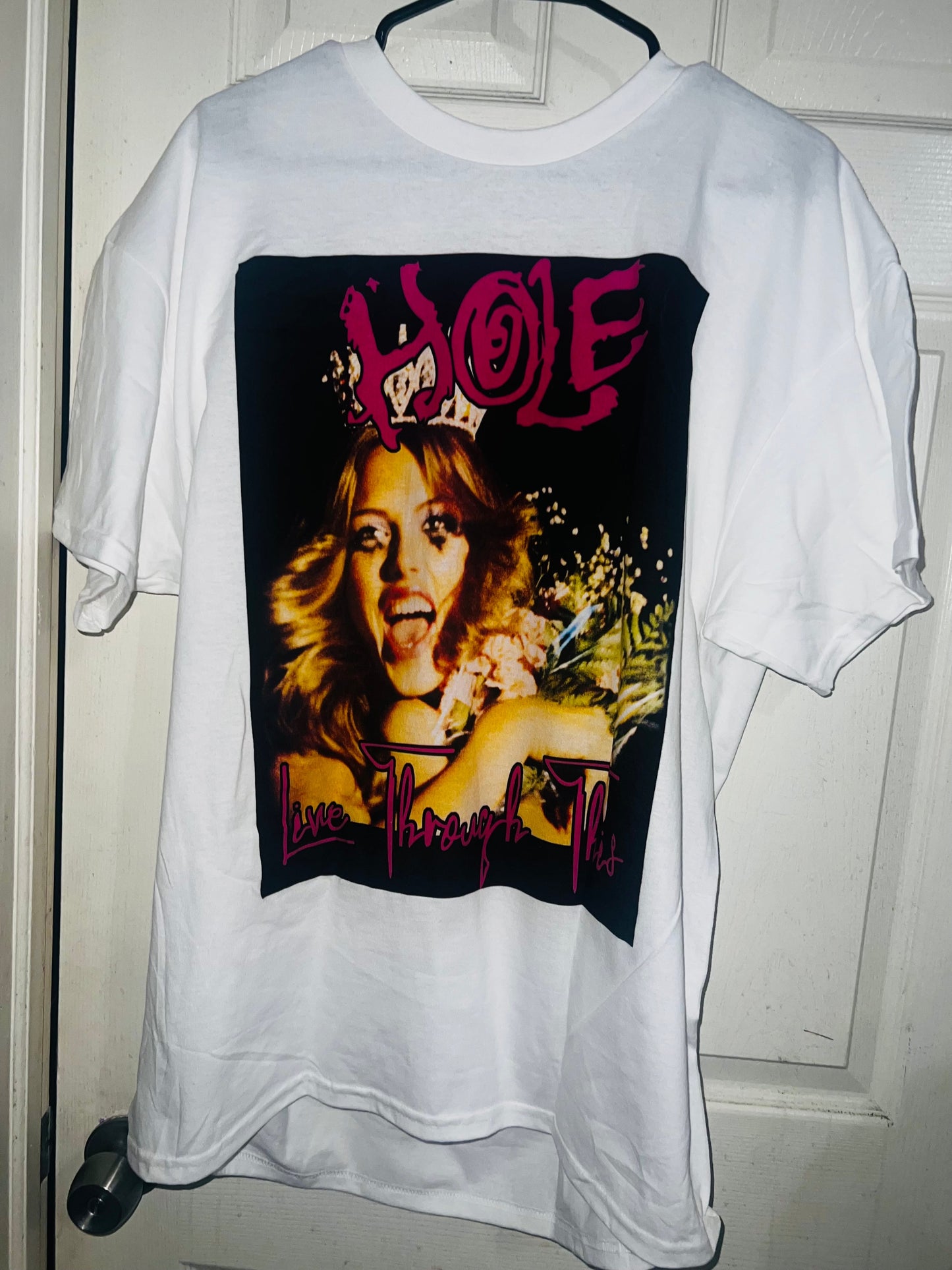 Hole “Pretty on the Inside” Oversized Distressed Tee