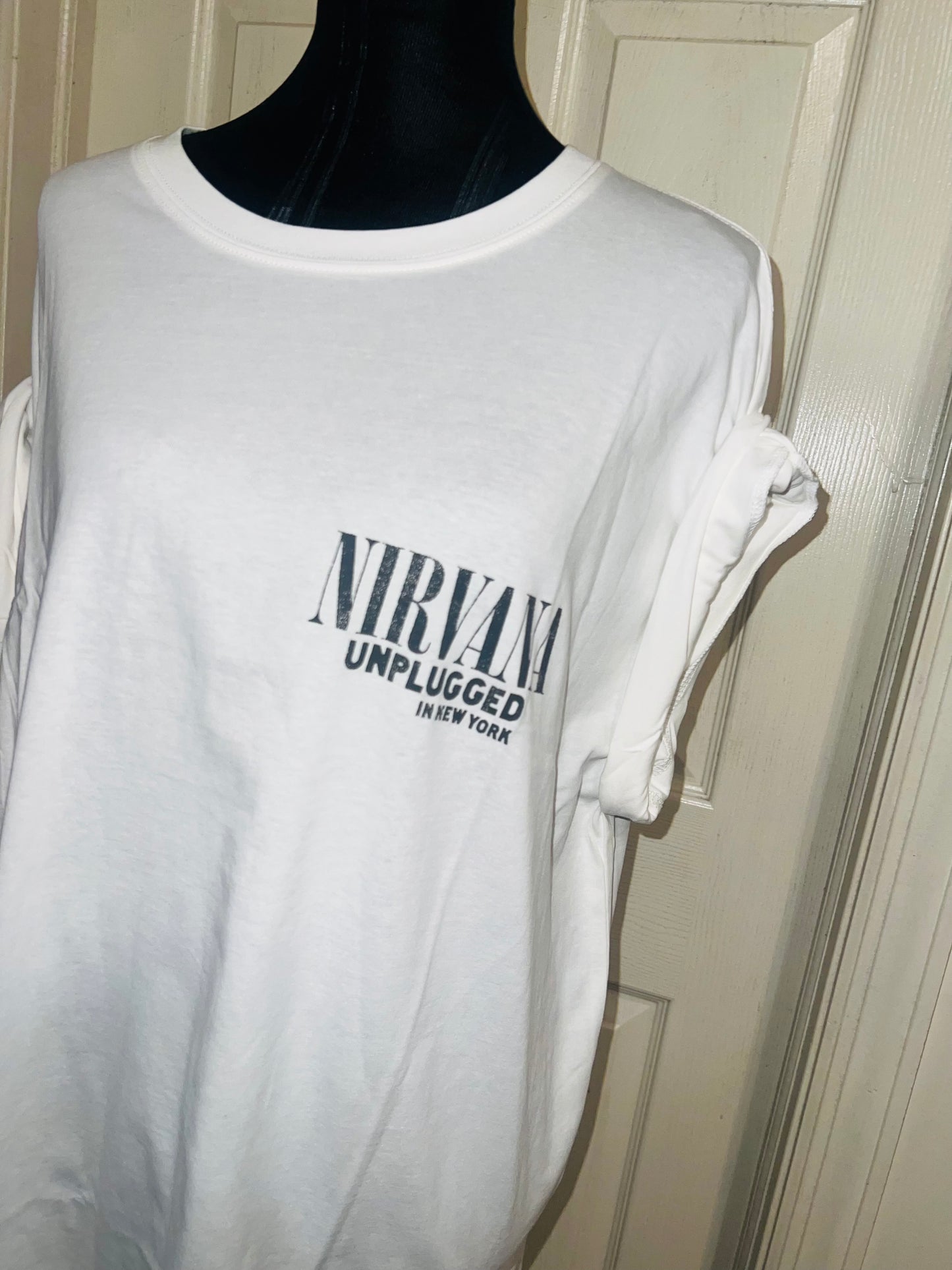 Nirvana Double Sided Oversized Distressed Tee