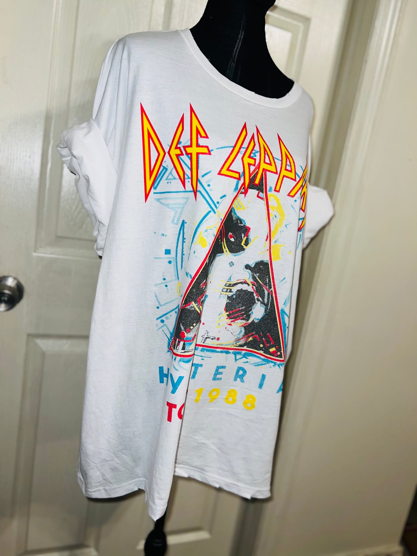 Def Leppard Double Sided Oversized Distressed Tee