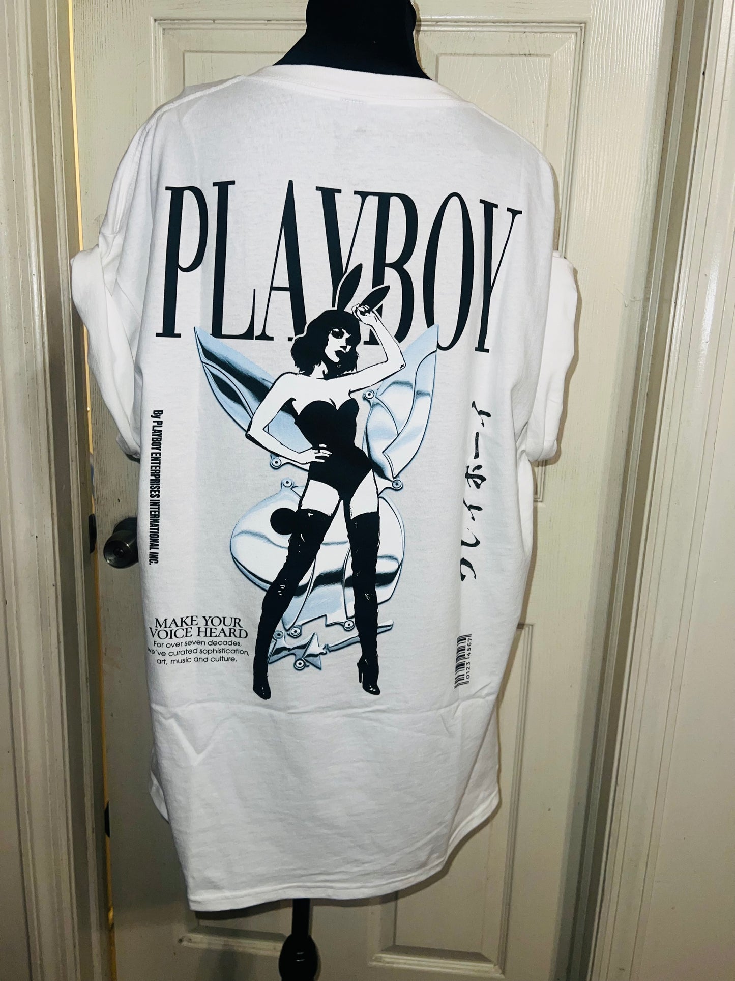 Playboy Double Sided Oversized Distressed Tee