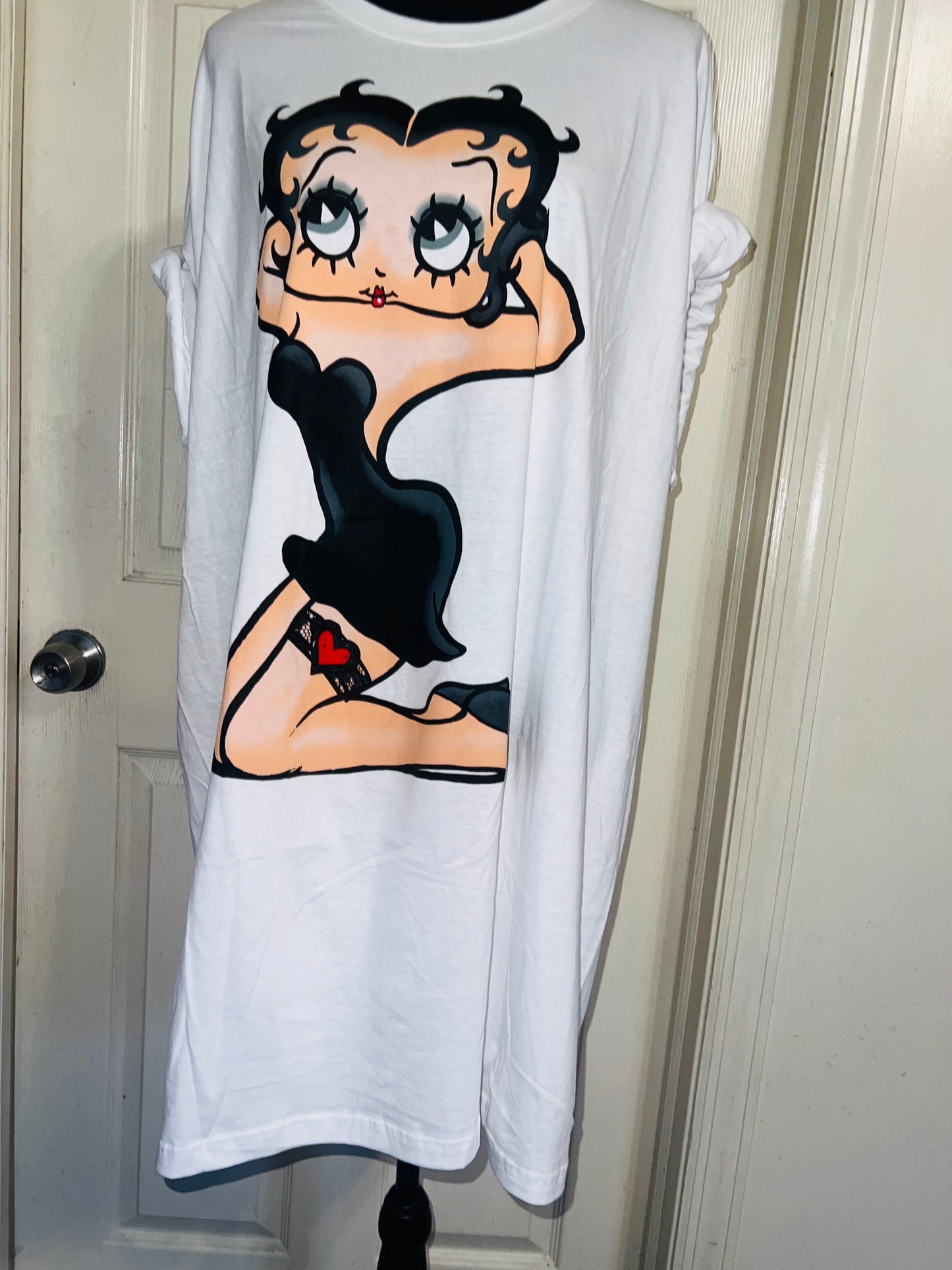 Betty Boop Oversized Distressed T-Shirt Dress