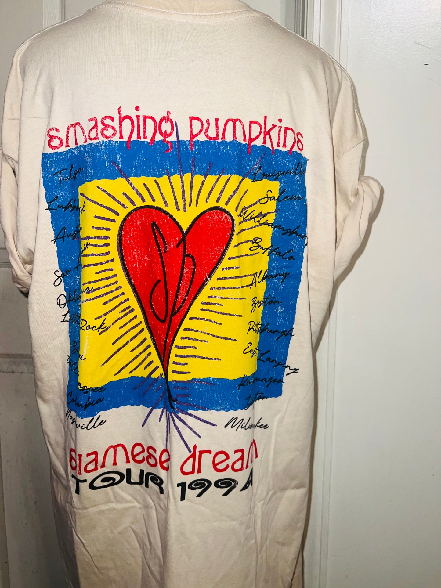 The Smashing Pumpkins Double Sided Oversized Distressed Tee
