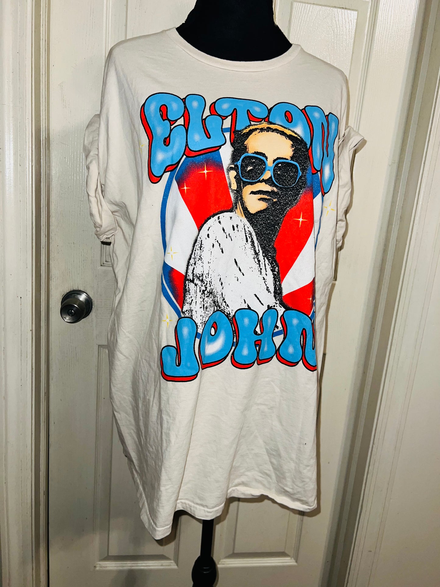 Elton John Oversized Distressed Tee