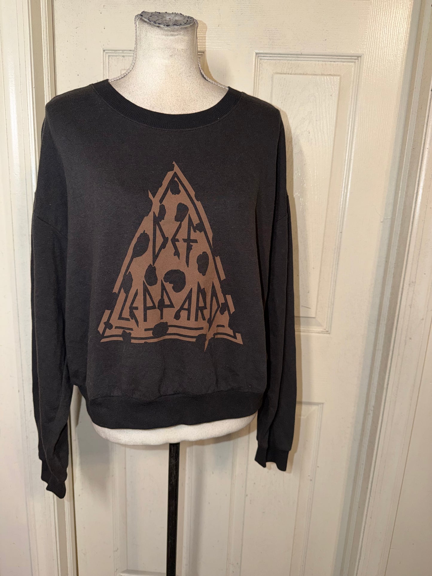 Def Leppard Oversized Distressed Sweatshirt