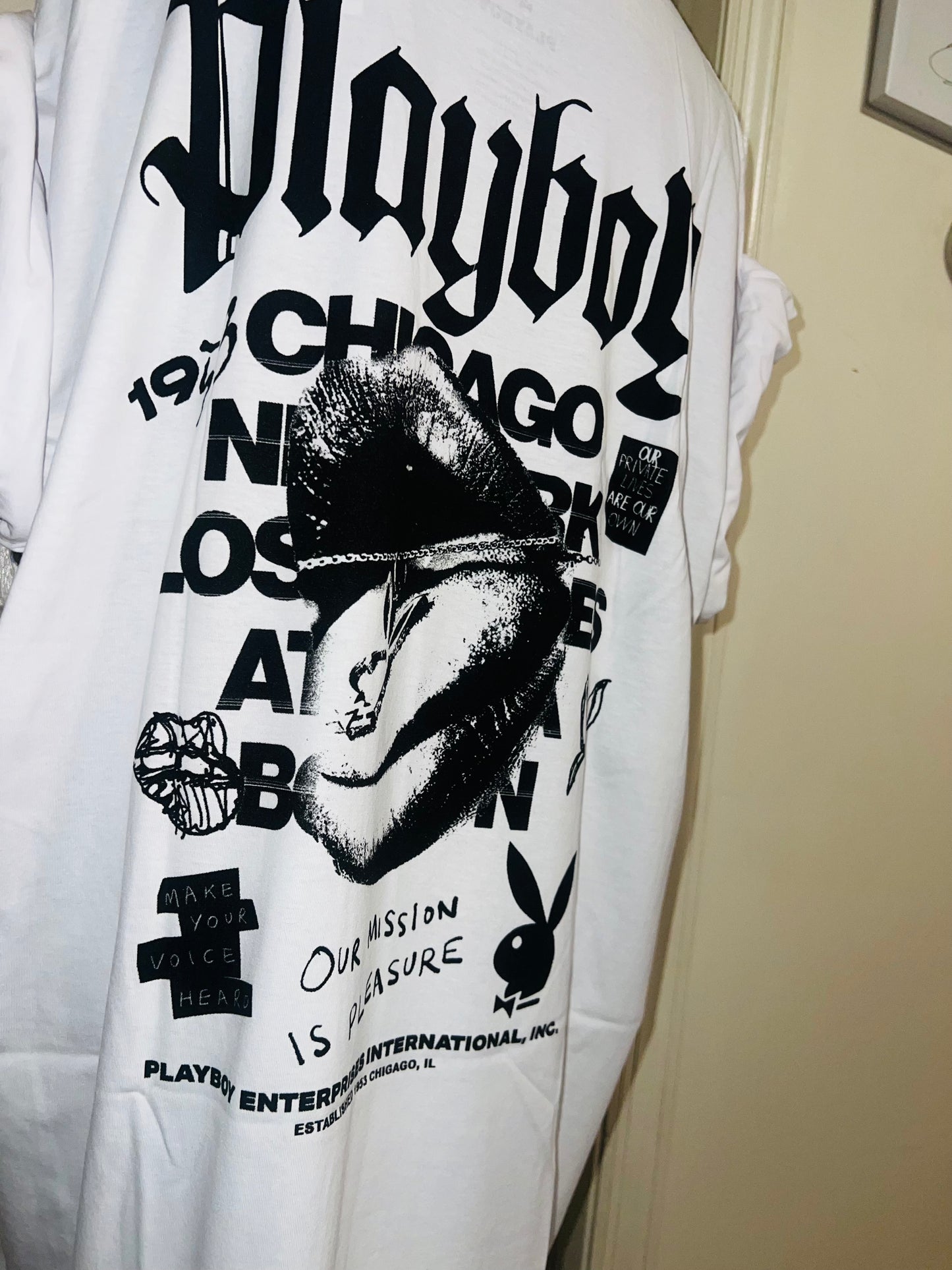 Playboy Double Sided Oversized Distressed Tee
