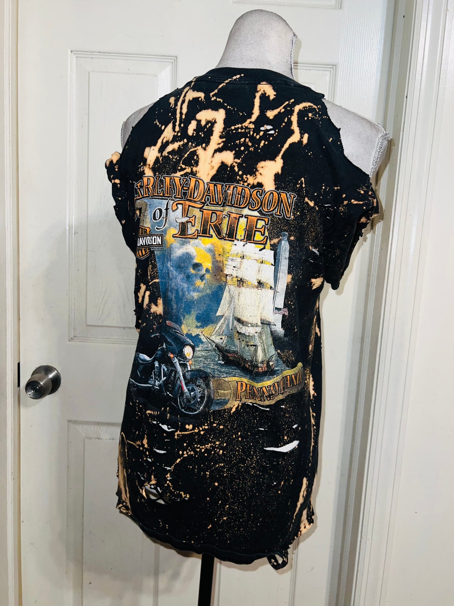 Harley Davidson Bleached Double Sided Distressed Tee