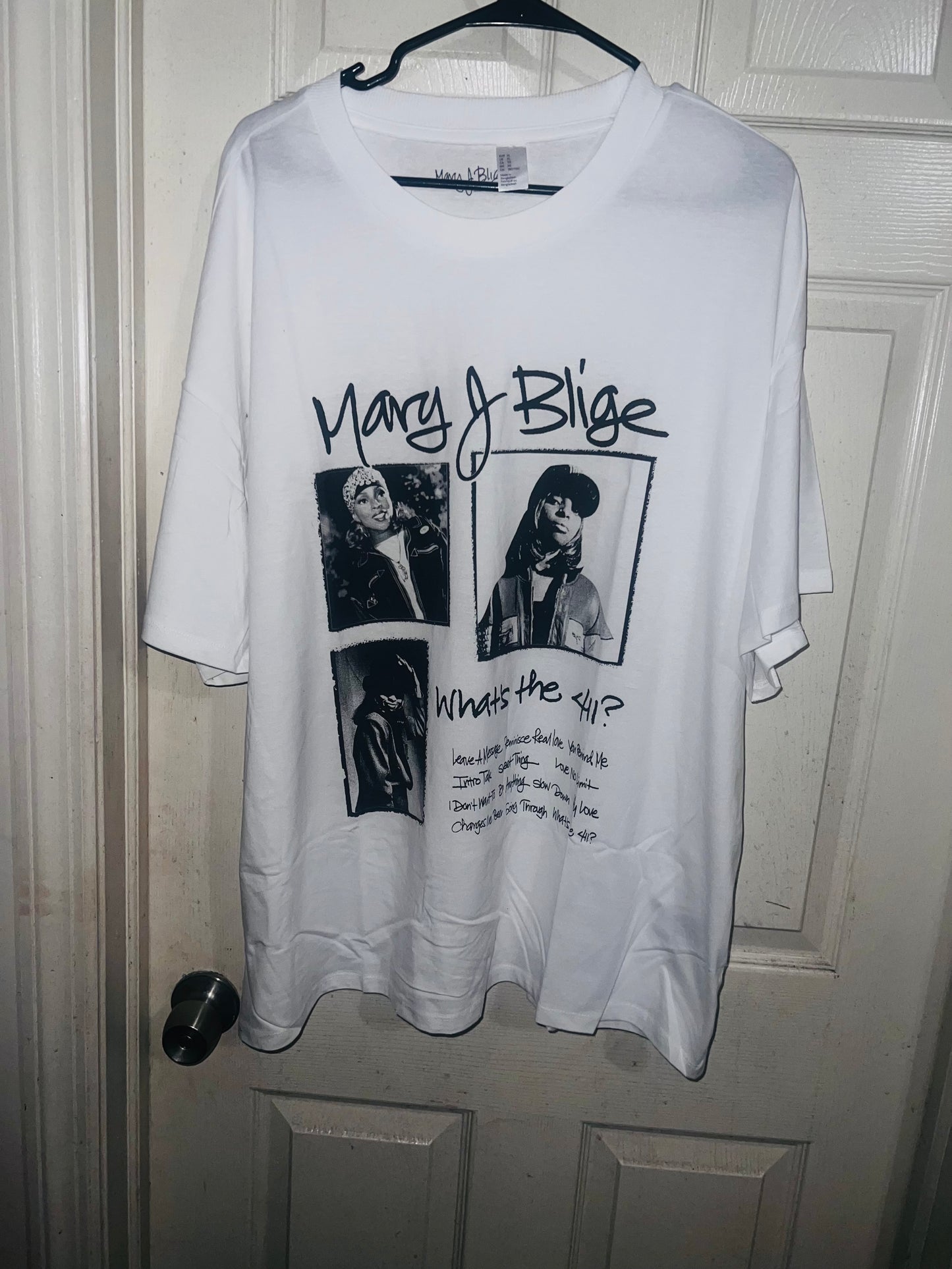 Mary J. Blige Oversized Distressed Tee
