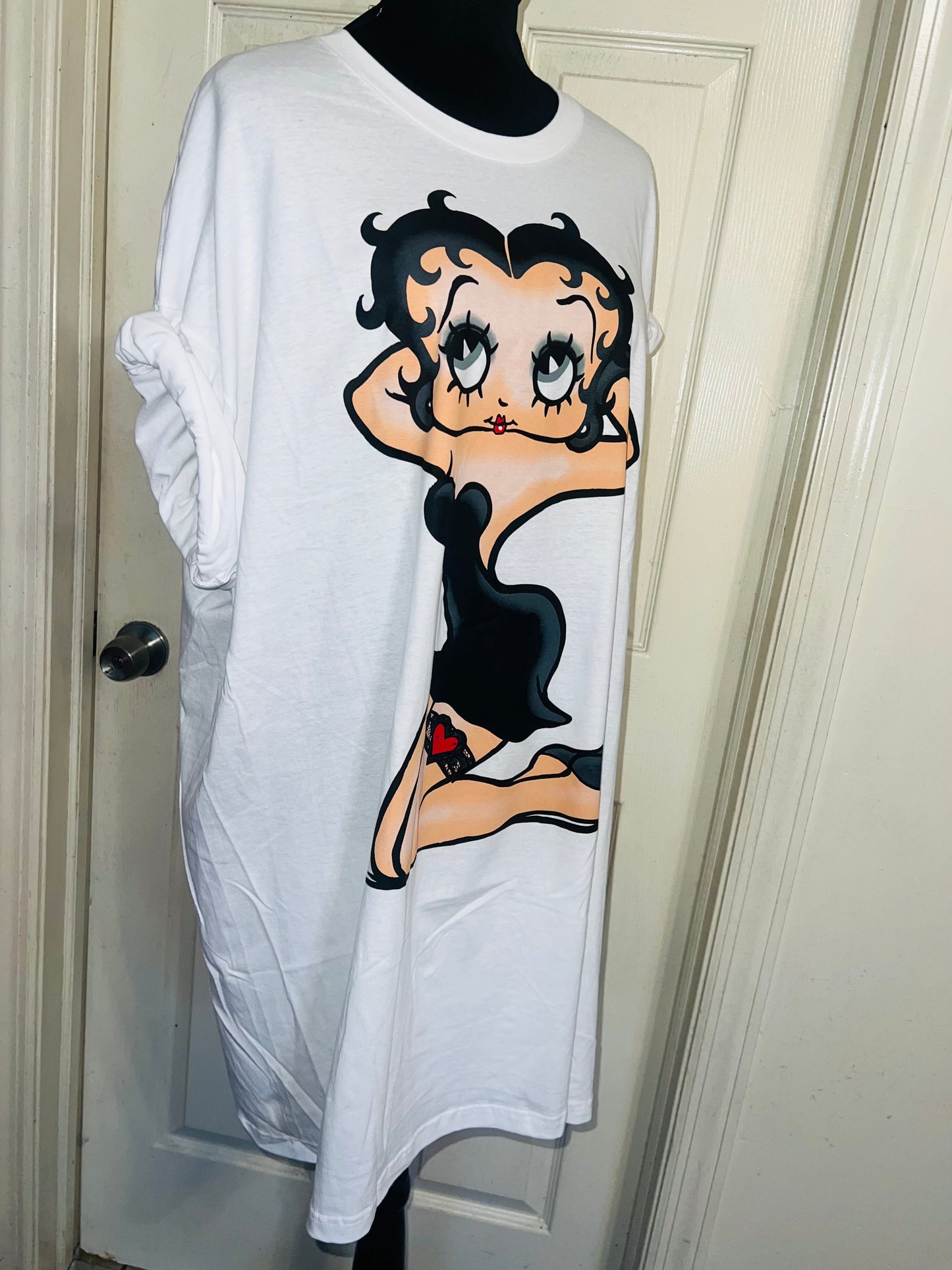 Betty Boop Oversized Distressed T-Shirt Dress