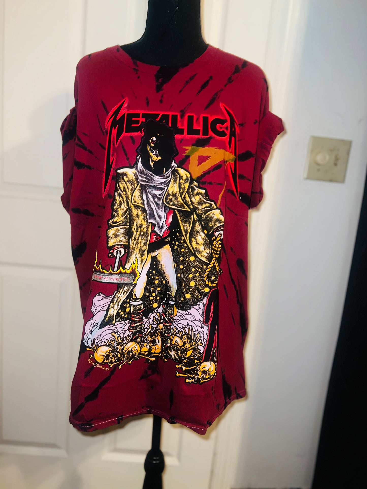 Metallica Tie Dye Double Sided Oversized Tee
