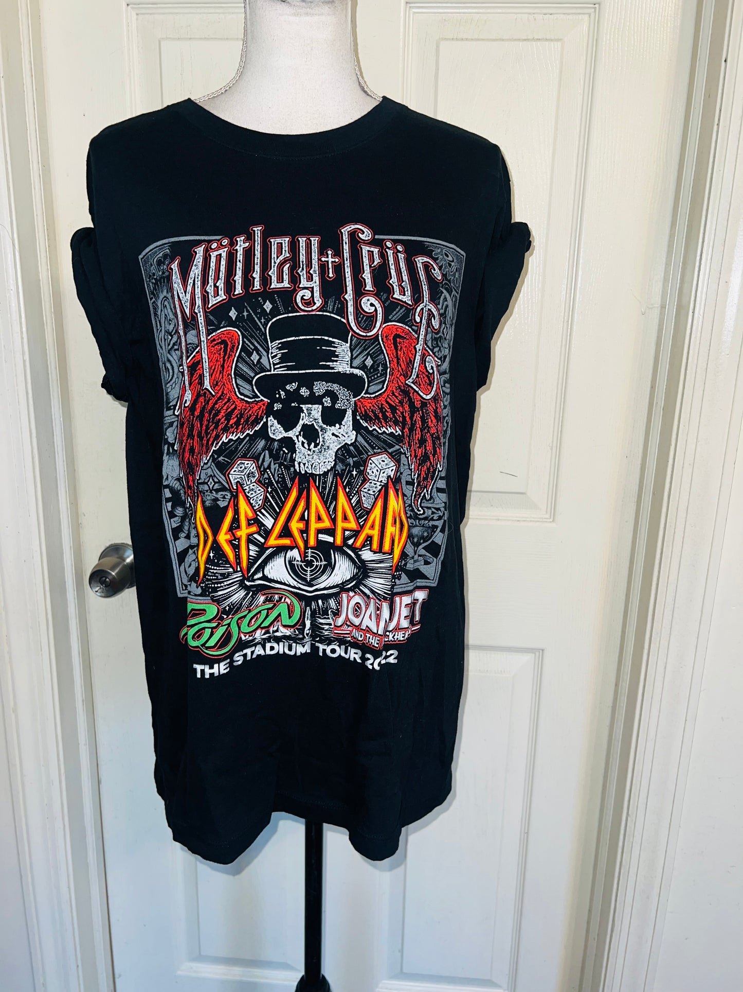 Motley Crue, Def Leppard, Poison, and Joan Jett Double Sided Oversized Tee