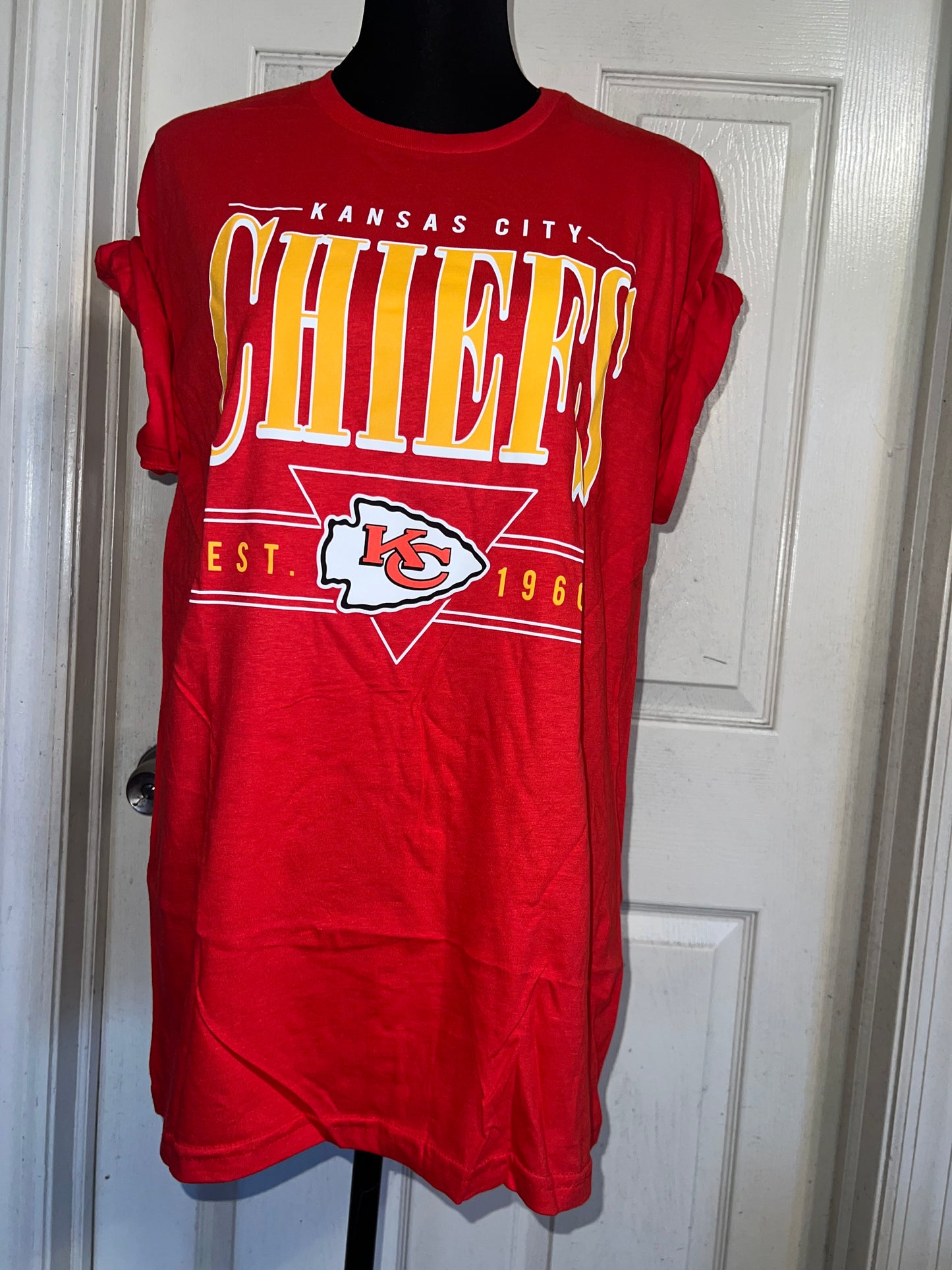 Kansas City Chiefs Oversized Distressed Tee