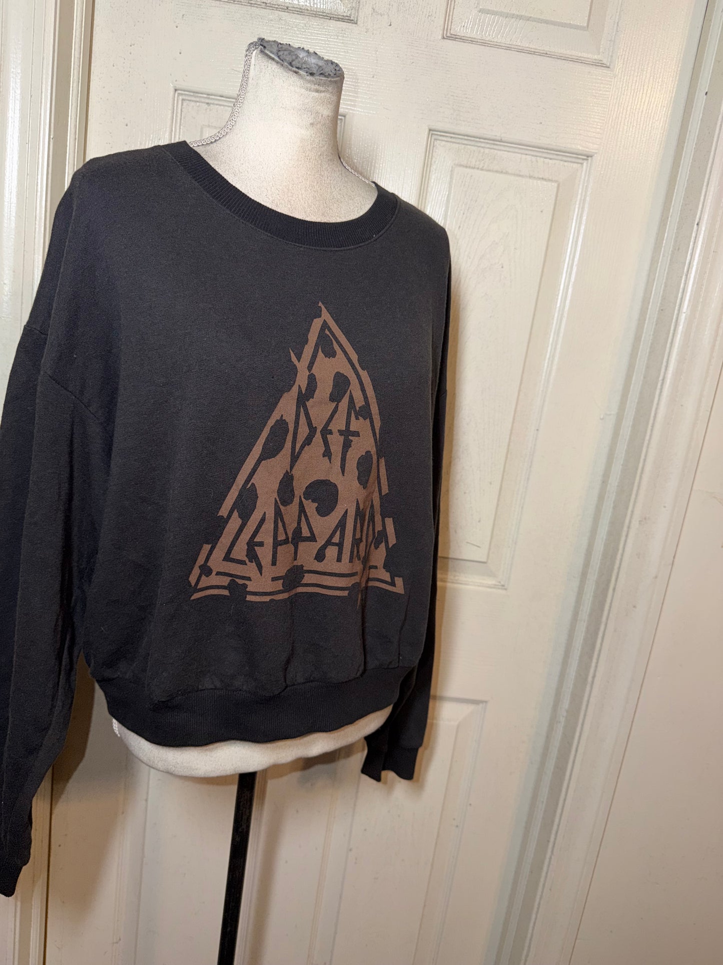 Def Leppard Oversized Distressed Sweatshirt