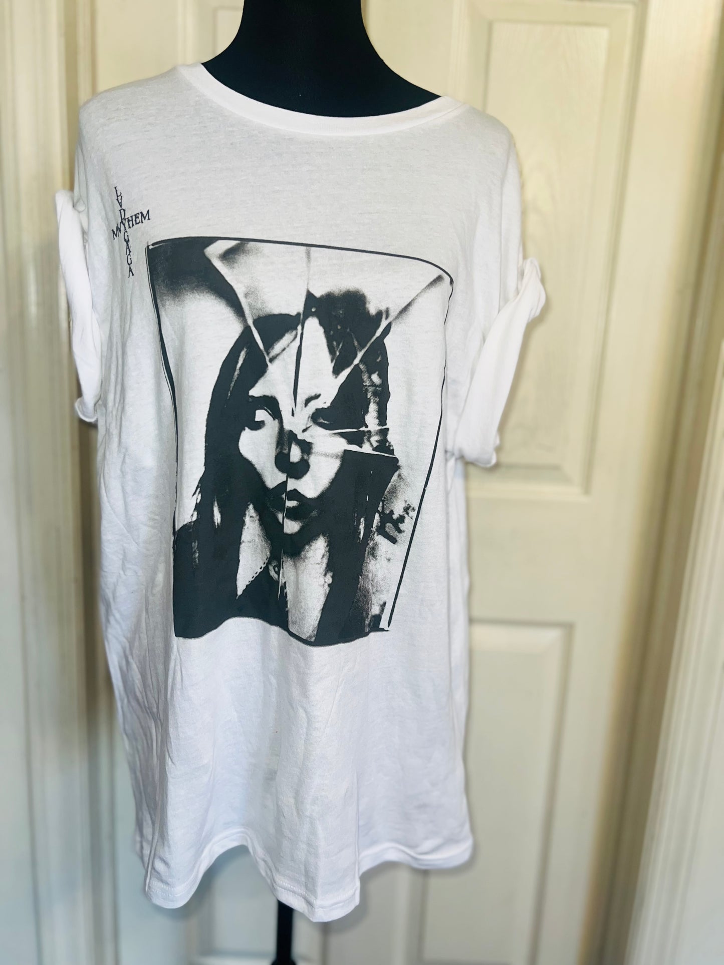 Lady Gaga Oversized Distressed Tee
