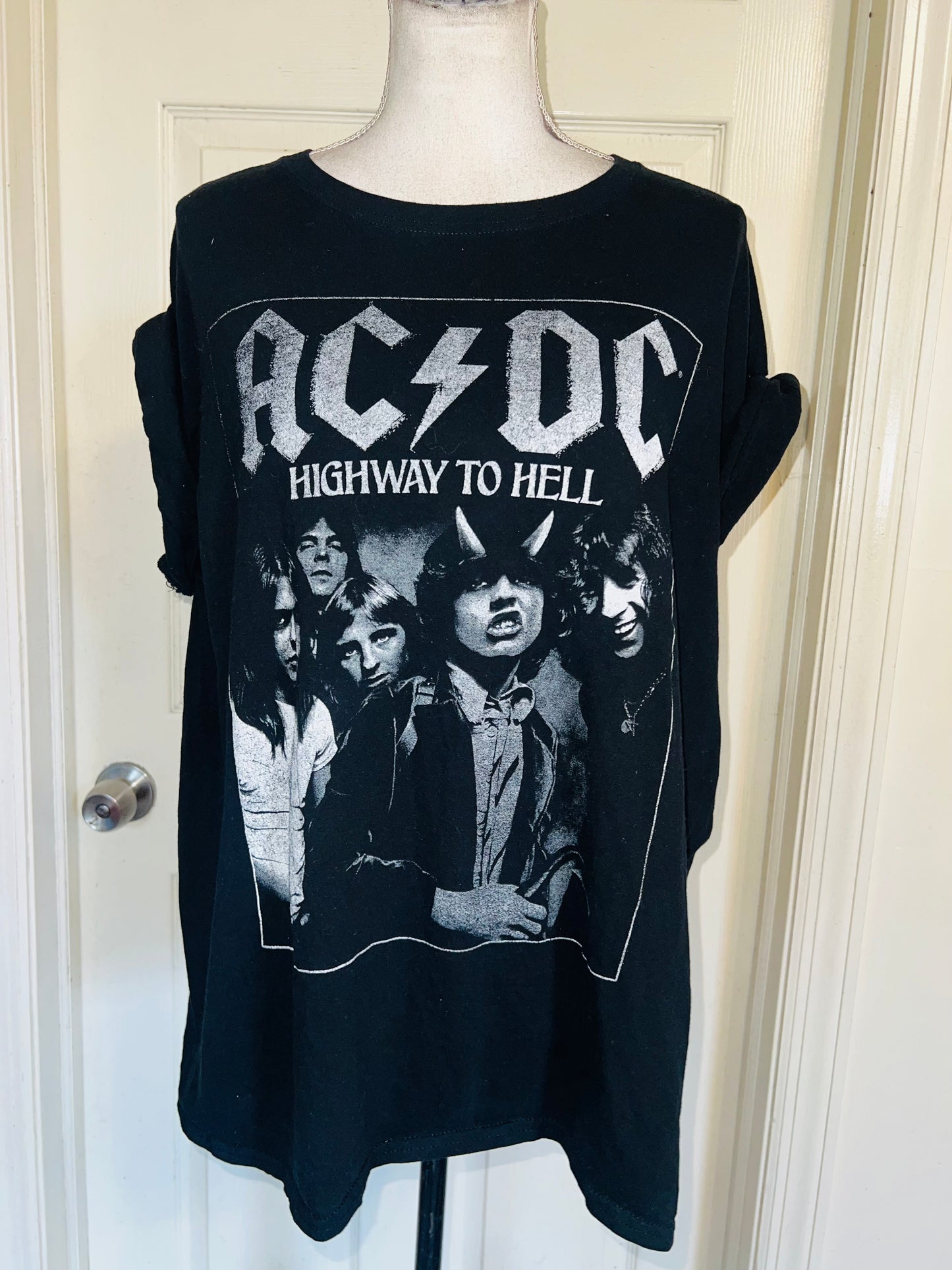 AC/DC Highway to Hell Distressed Oversized Tee