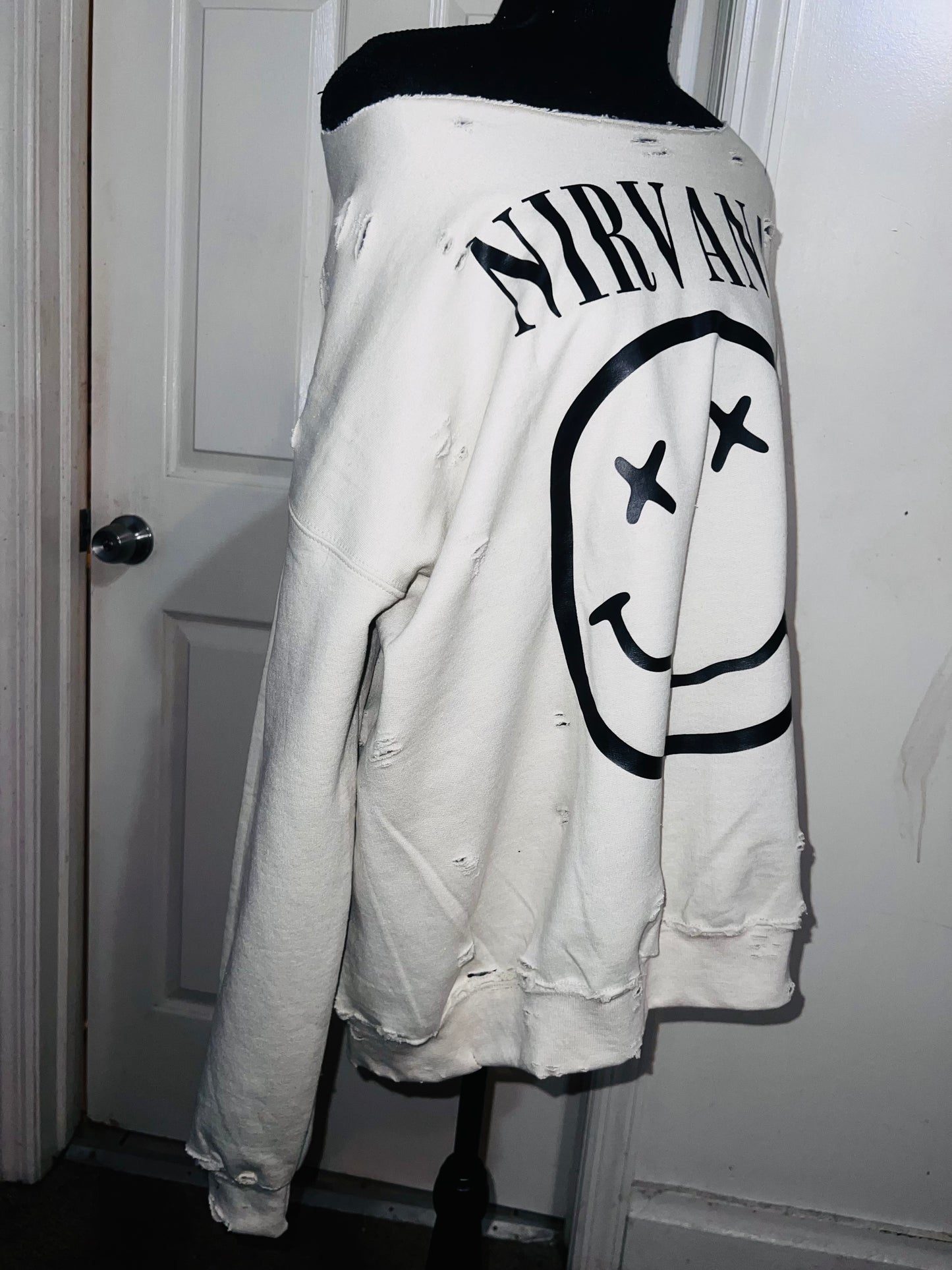 Nirvana Oversized Distressed Sweatshirt