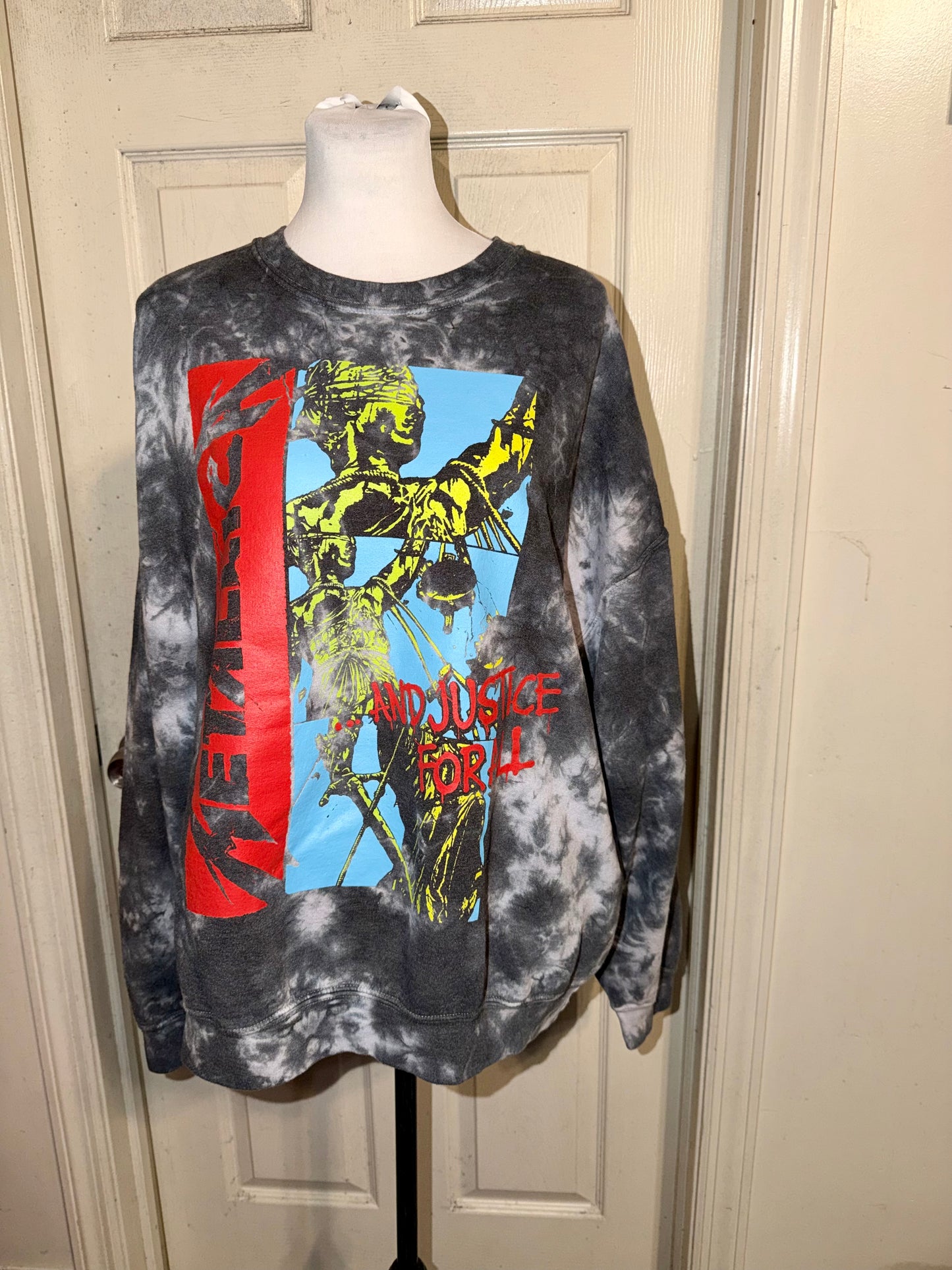 Metallica Double Sided Oversized Distressed Sweatshirt