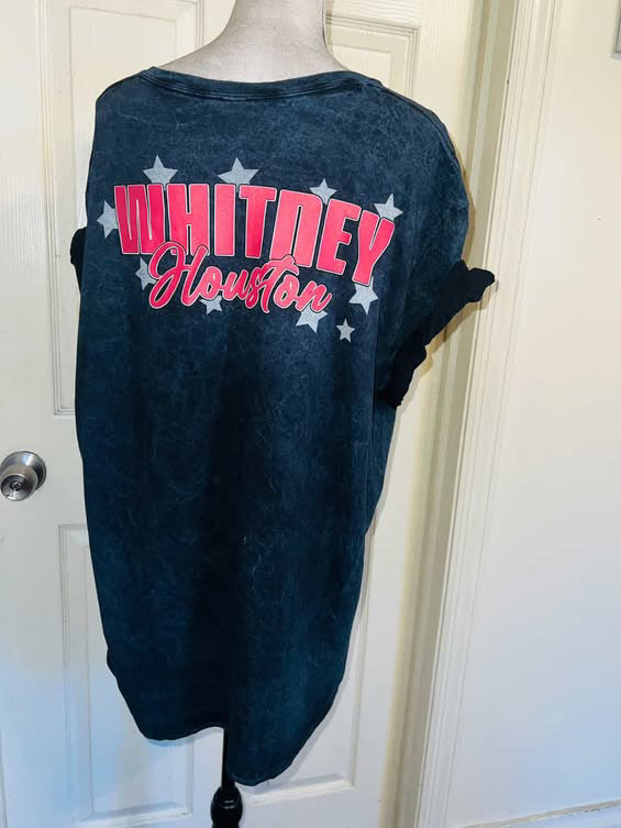 Whitney Houston Double Sided Oversized Distressed Tee