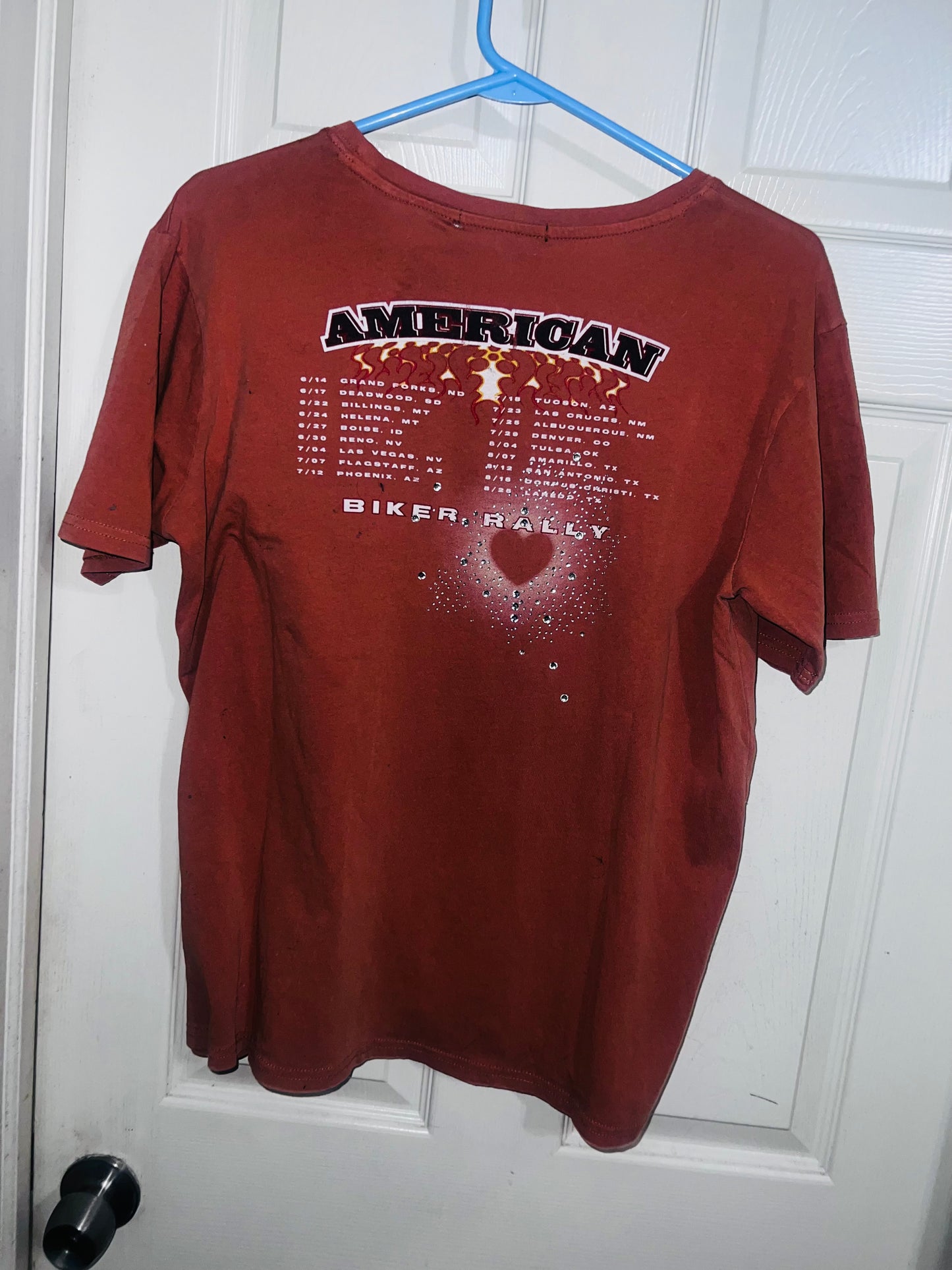 Bike Rally Oversized Distressed Double Sided Tee