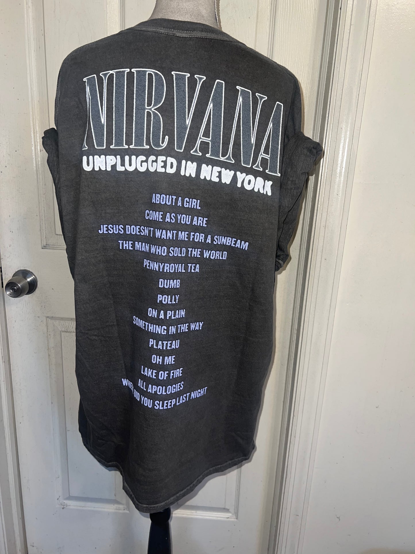 Nirvana Double Sided Oversized Distressed Tee