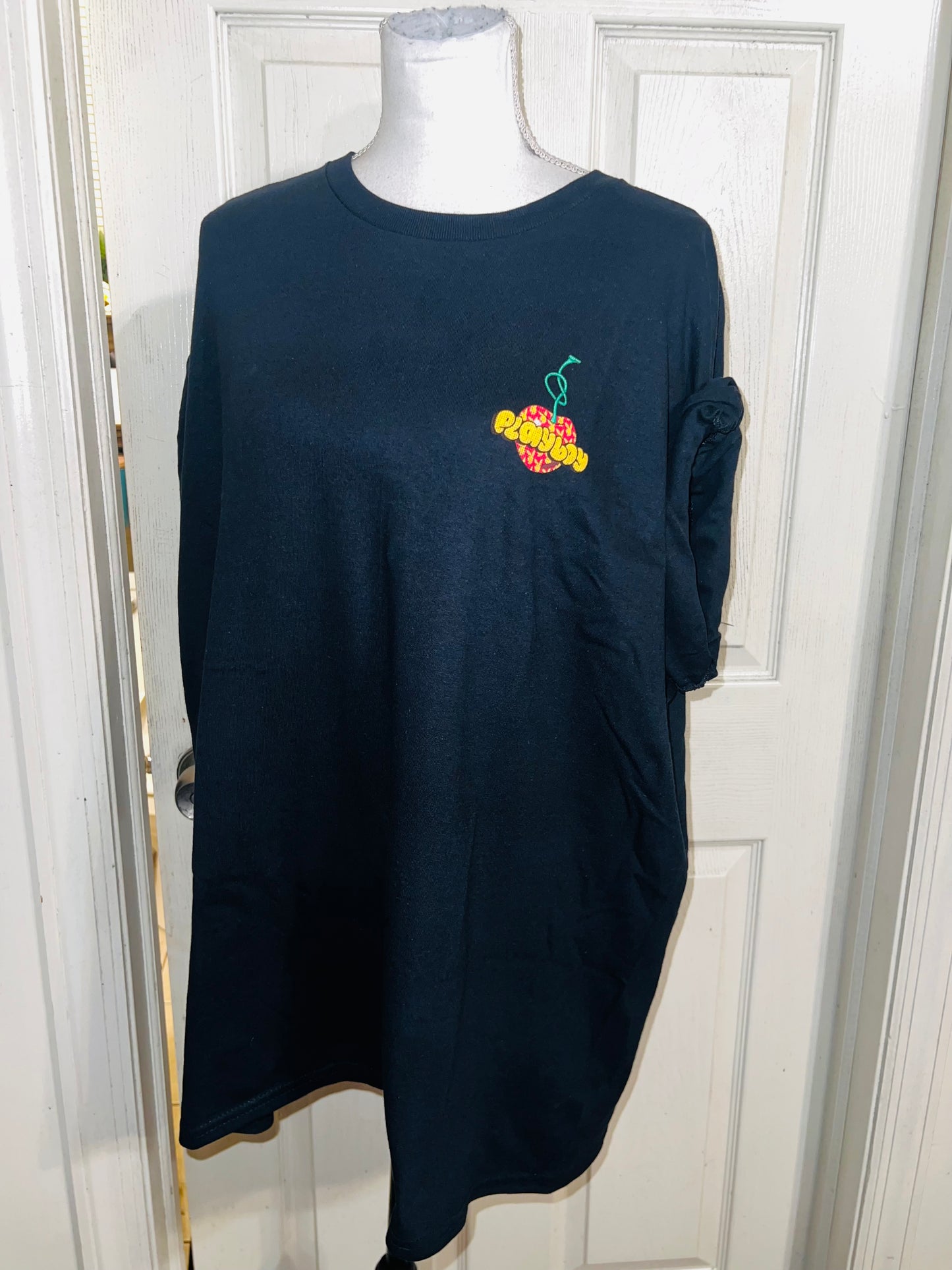 Playboy Cherry Double Sided Oversized Distressed Tee