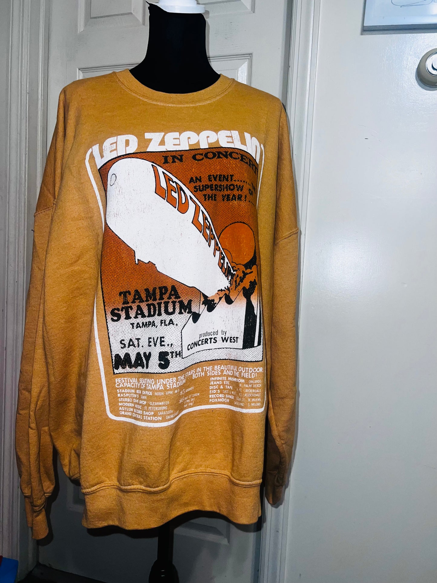 Led Zeppelin Oversized Distressed Sweatshirt