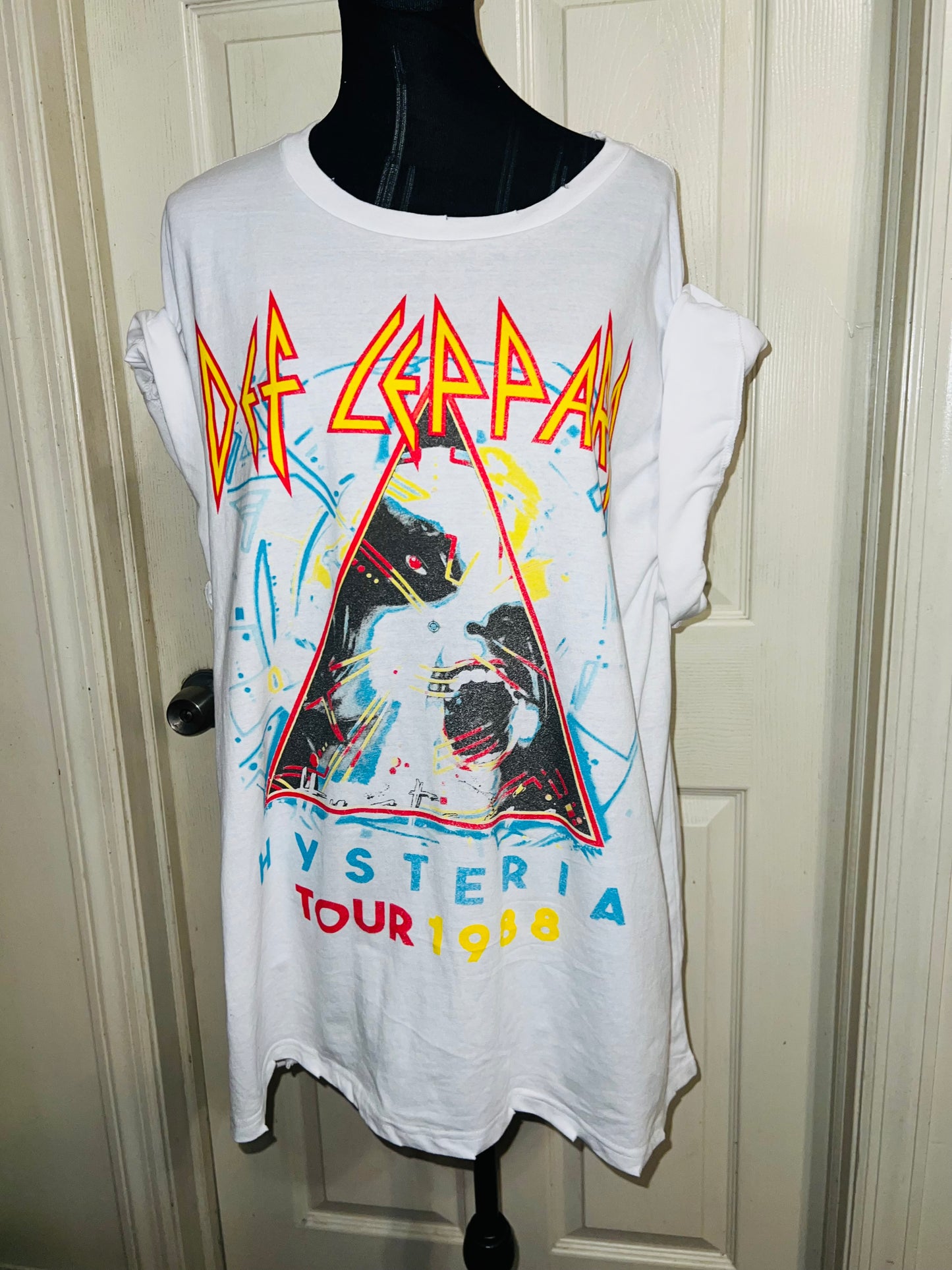 Def Leppard Double Sided Oversized Distressed Tee