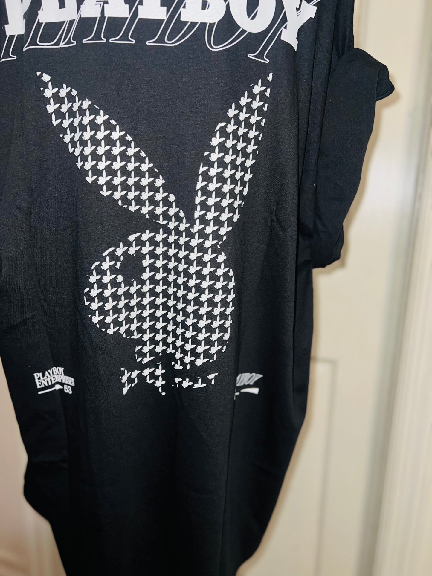 Playboy Double Sides Oversized Distressed Tee