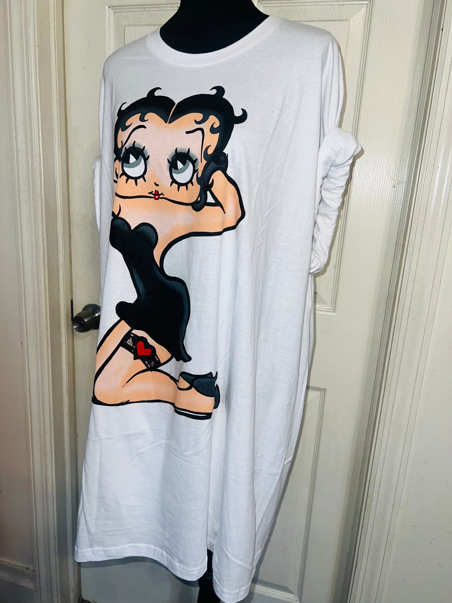 Betty Boop Oversized Distressed T-Shirt Dress