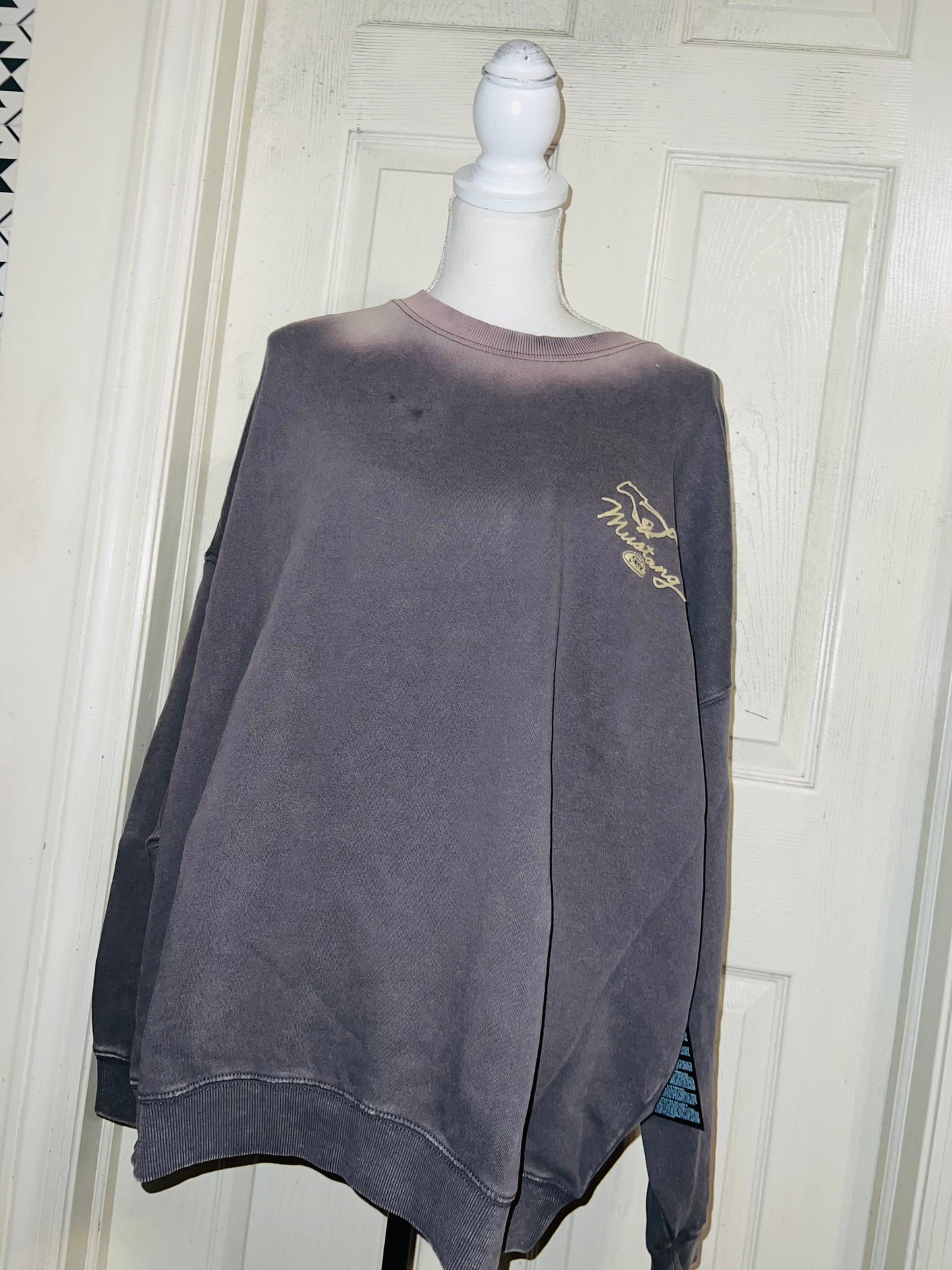 Ford Mustang Double Sided Oversized Distressed Sweatshirt