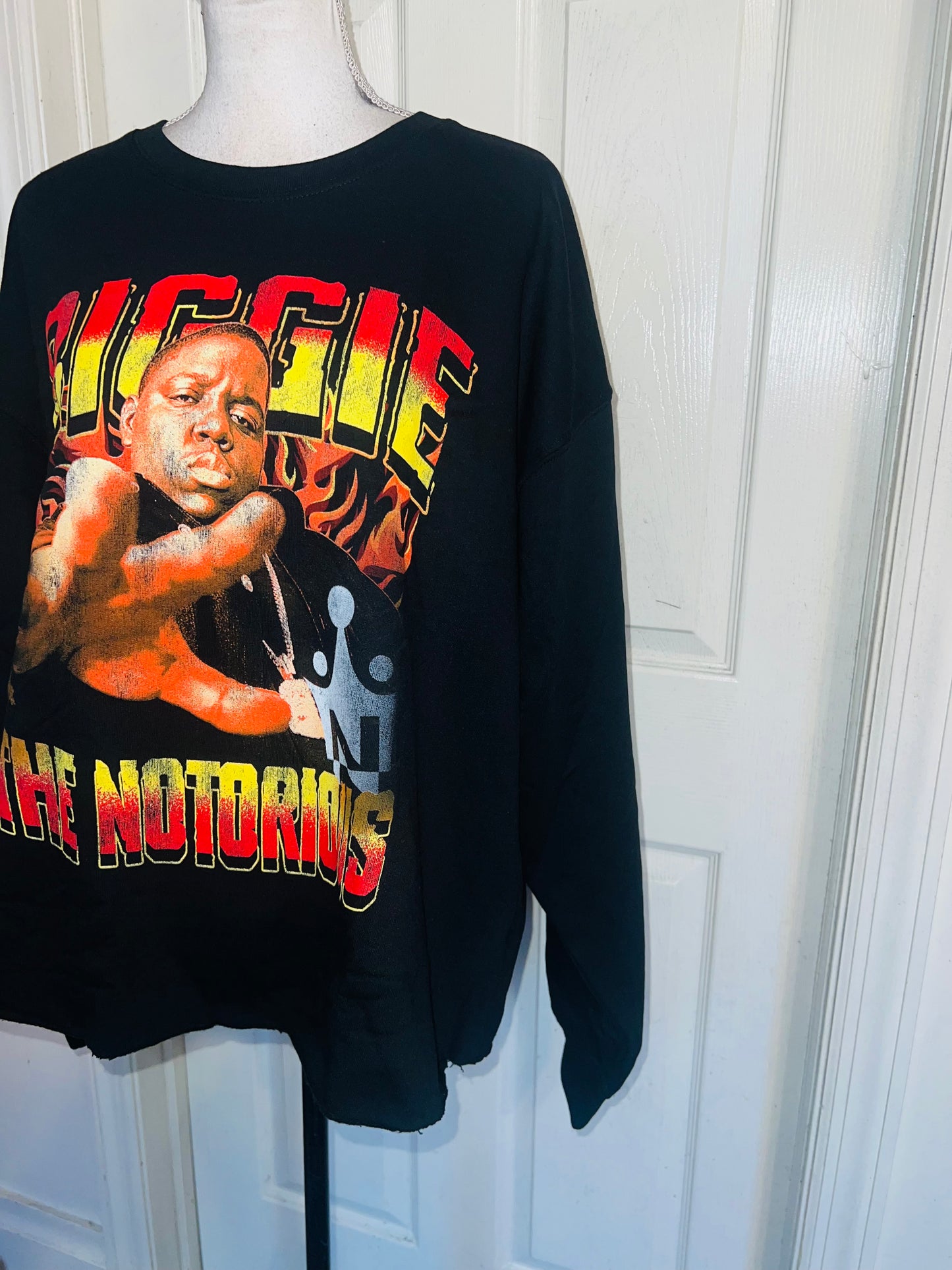 Biggie Smalls Oversized Distressed Sweatshirt