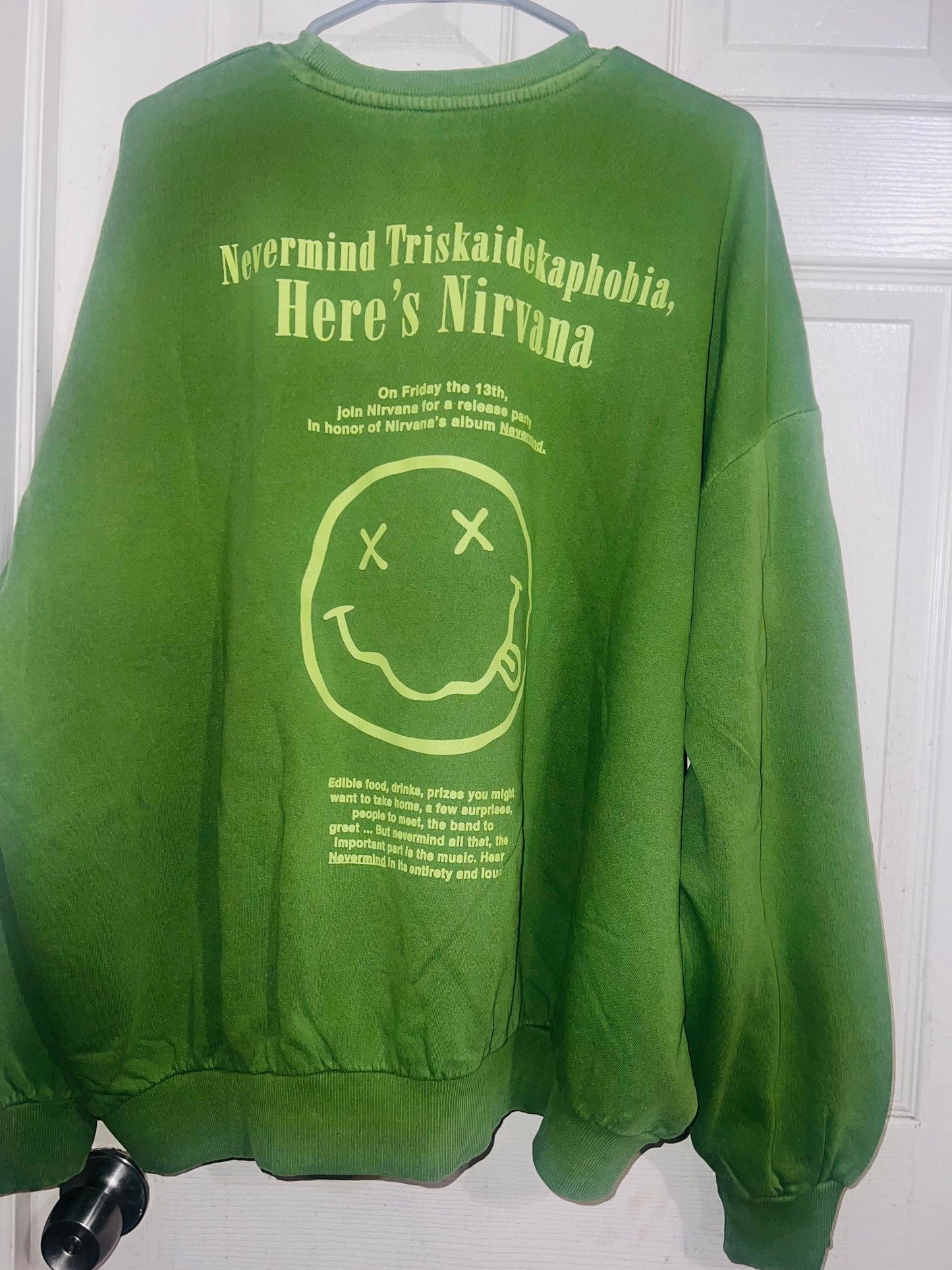 Nirvana Nevermind Oversized Distresed Sweatshirt