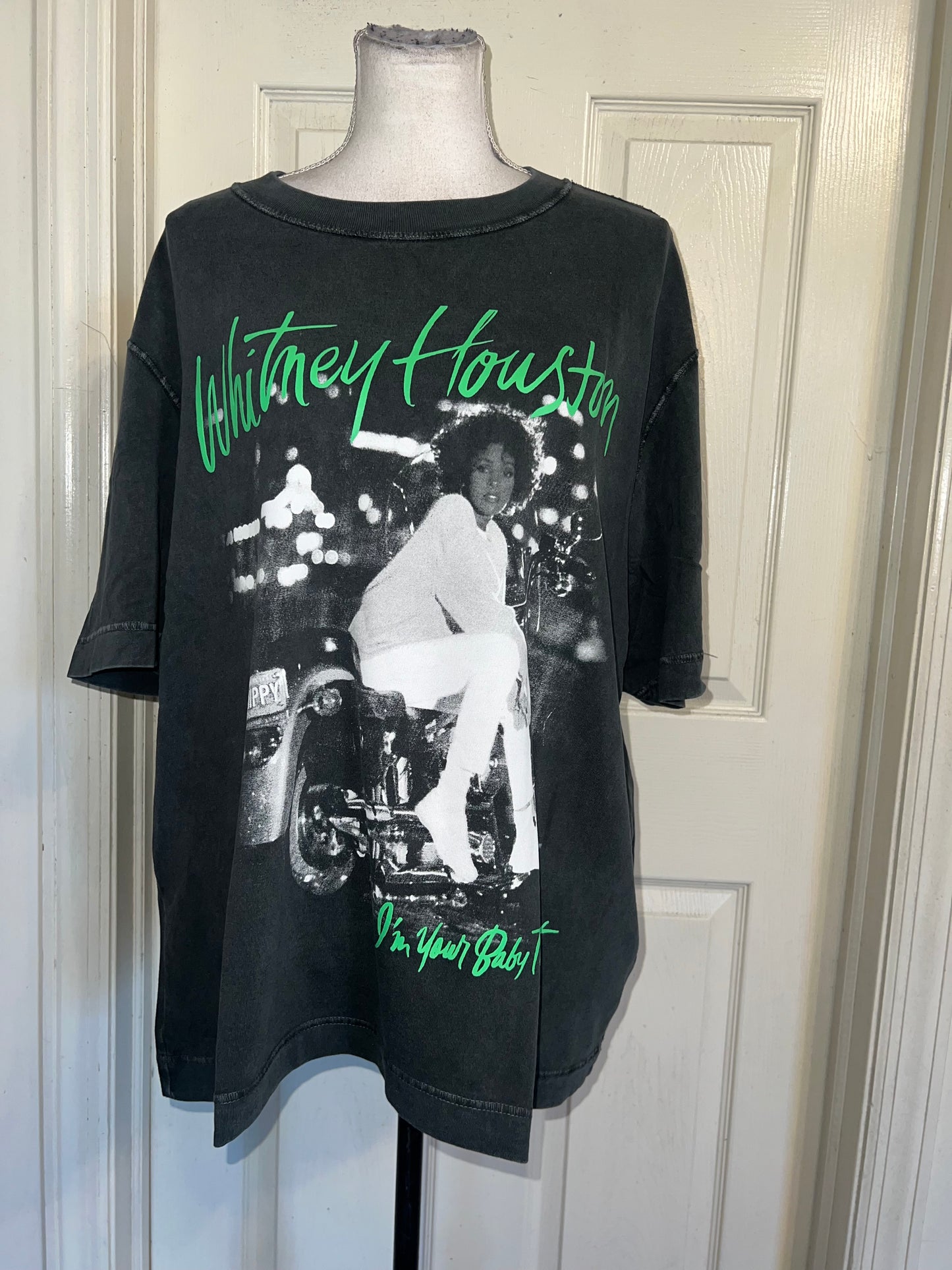 Whitney Houston Double Sided Oversized Distressed Tee