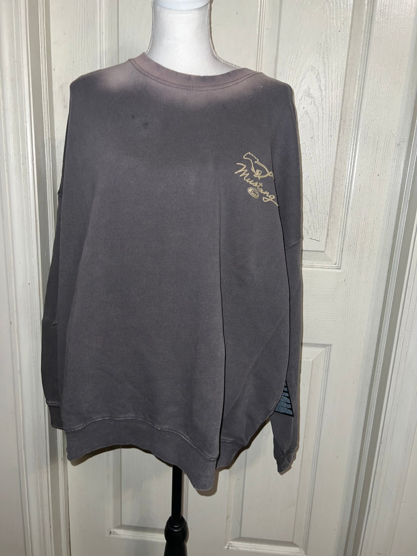 Ford Mustang Double Sided Oversized Distressed Sweatshirt