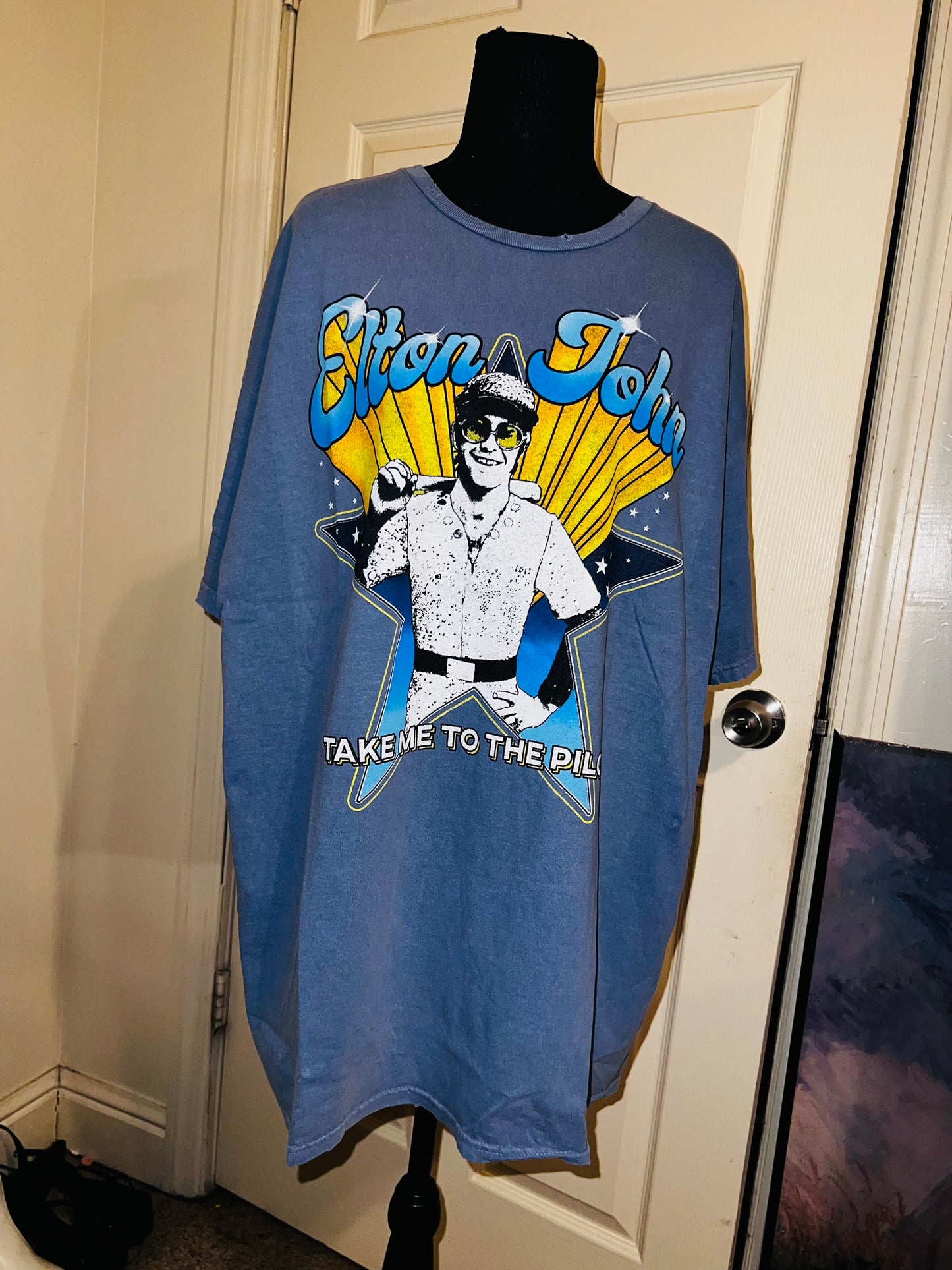 Elton John Oversized Distressed Tee