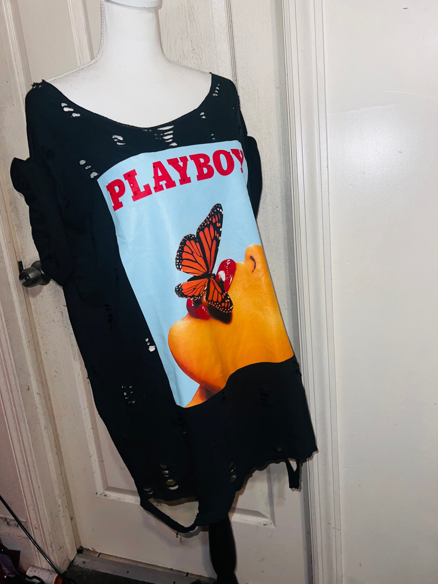 Playboy Oversized Distressed Tee