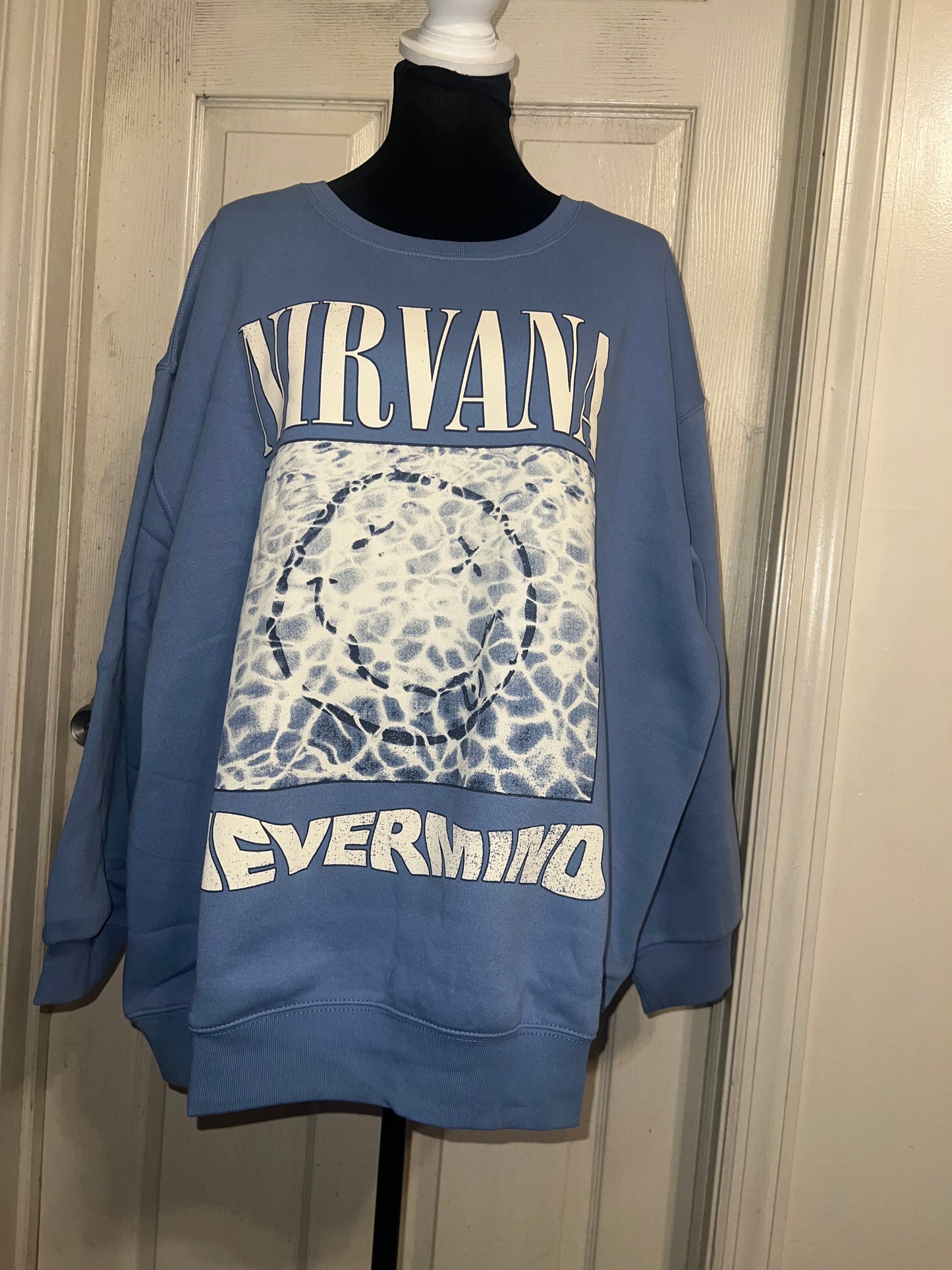 Nirvana Double Sided Oversized Distressed Sweatshirt
