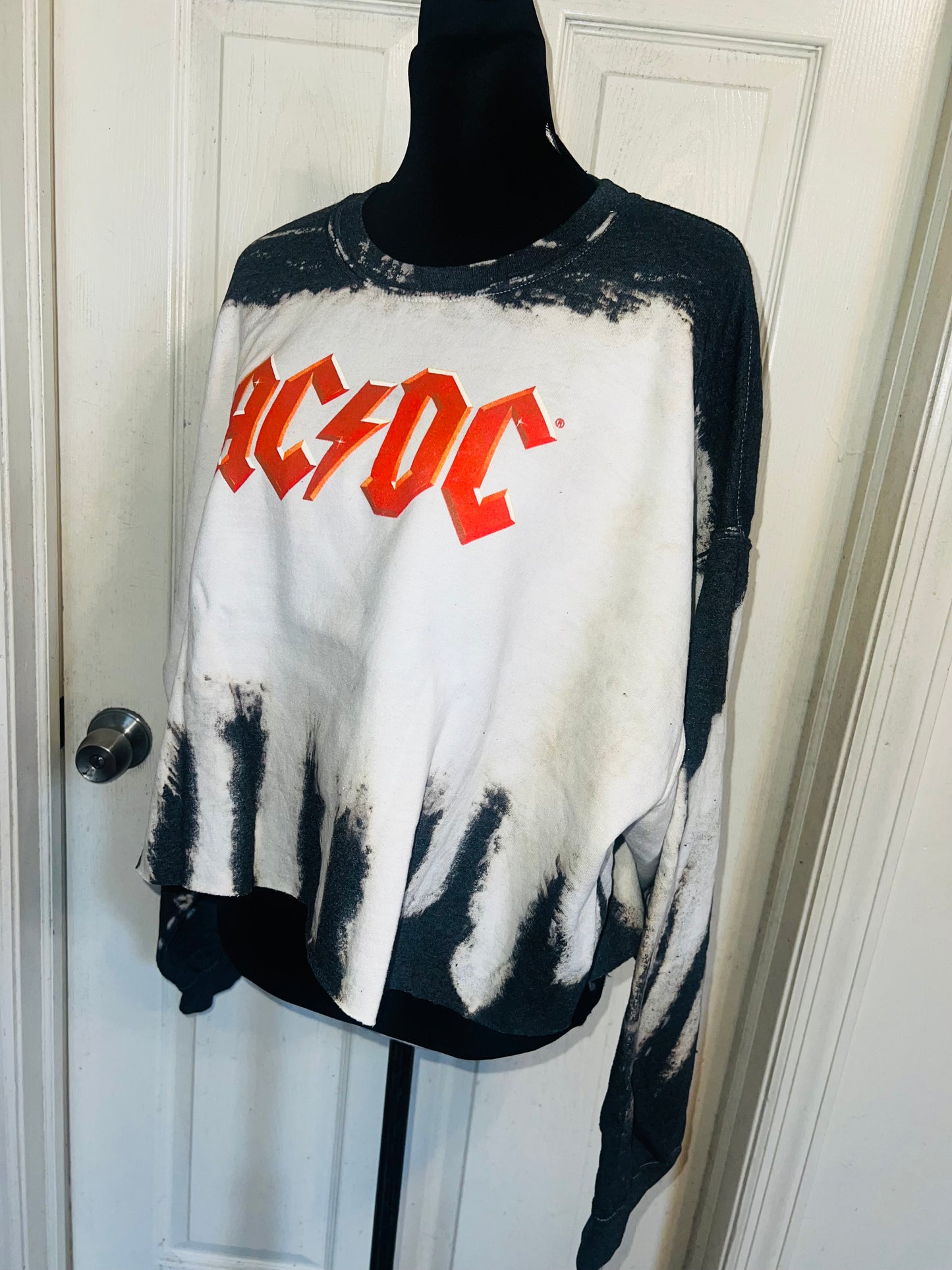 AC/DC Oversized Distressed Sweatshirt