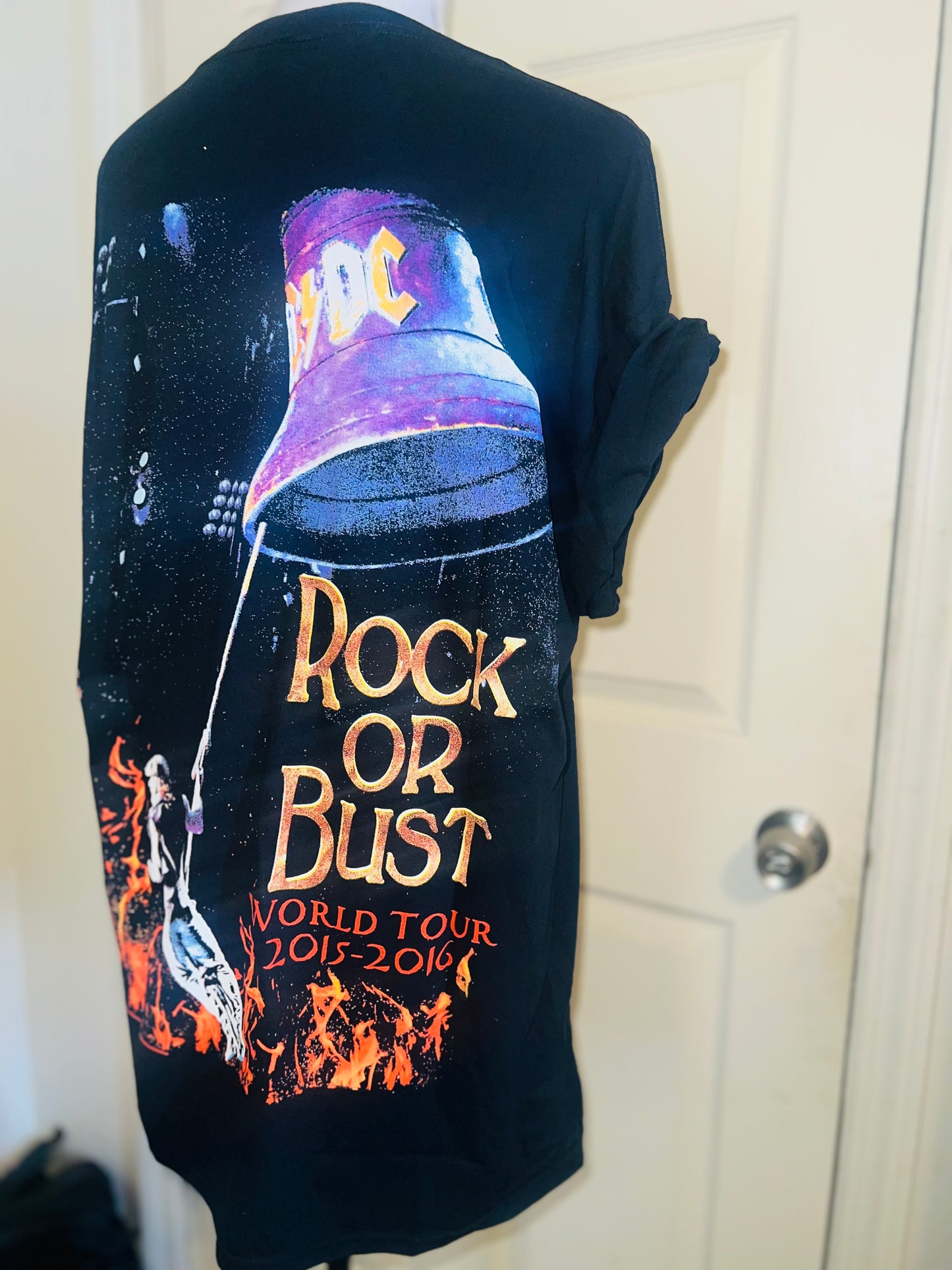 AC/DC Double Sided Oversized Distressed Tee